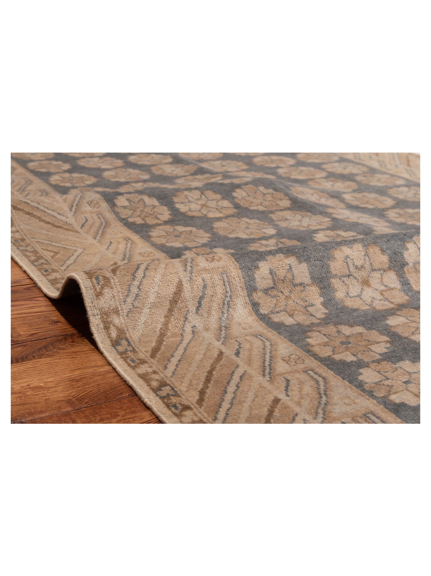 Evren 123394 Blue Brown 5x8 Hand Knotted Rug