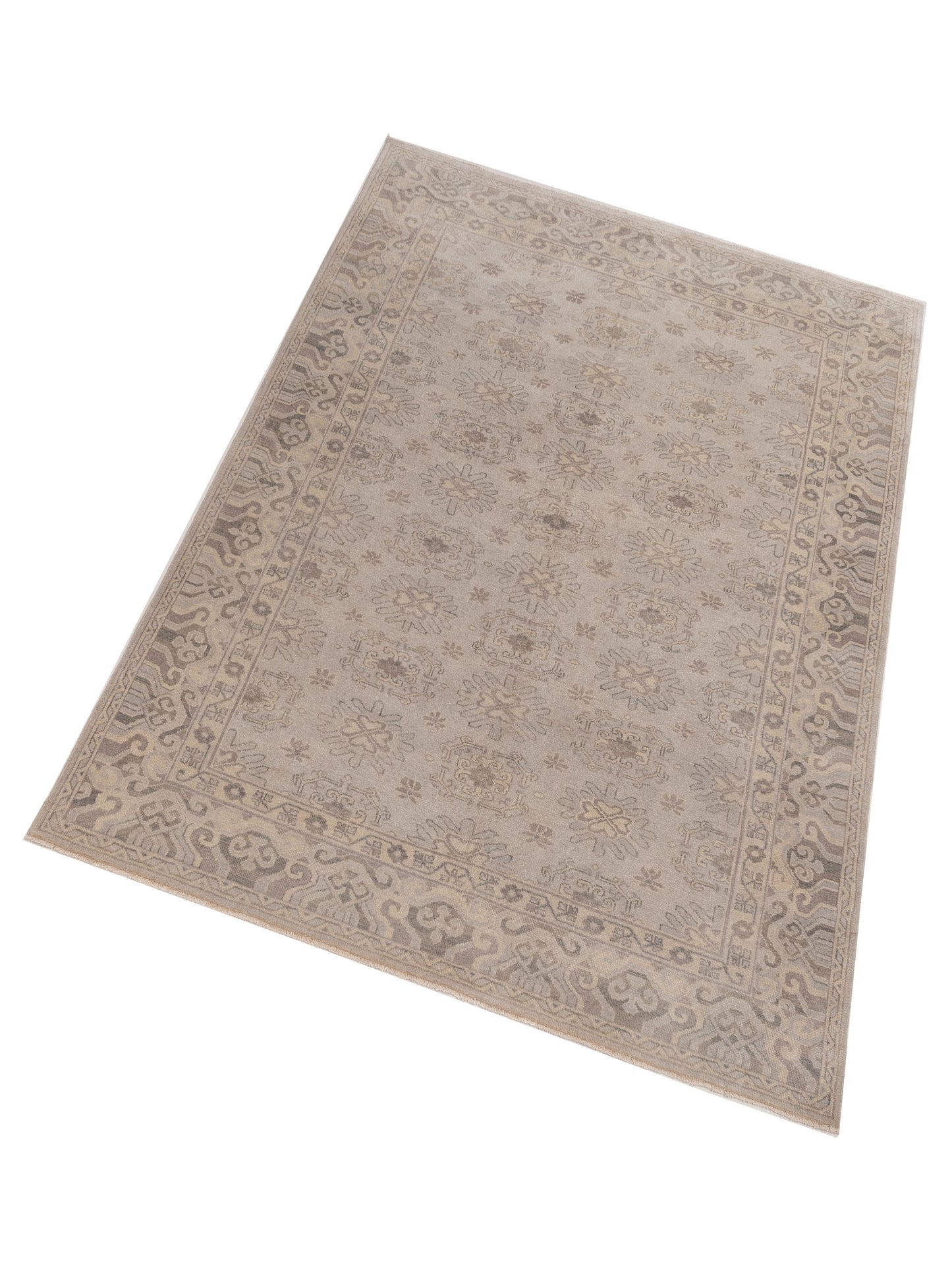 Evren 123397 Gray Gray 5.10x8.9 Hand Knotted Rug