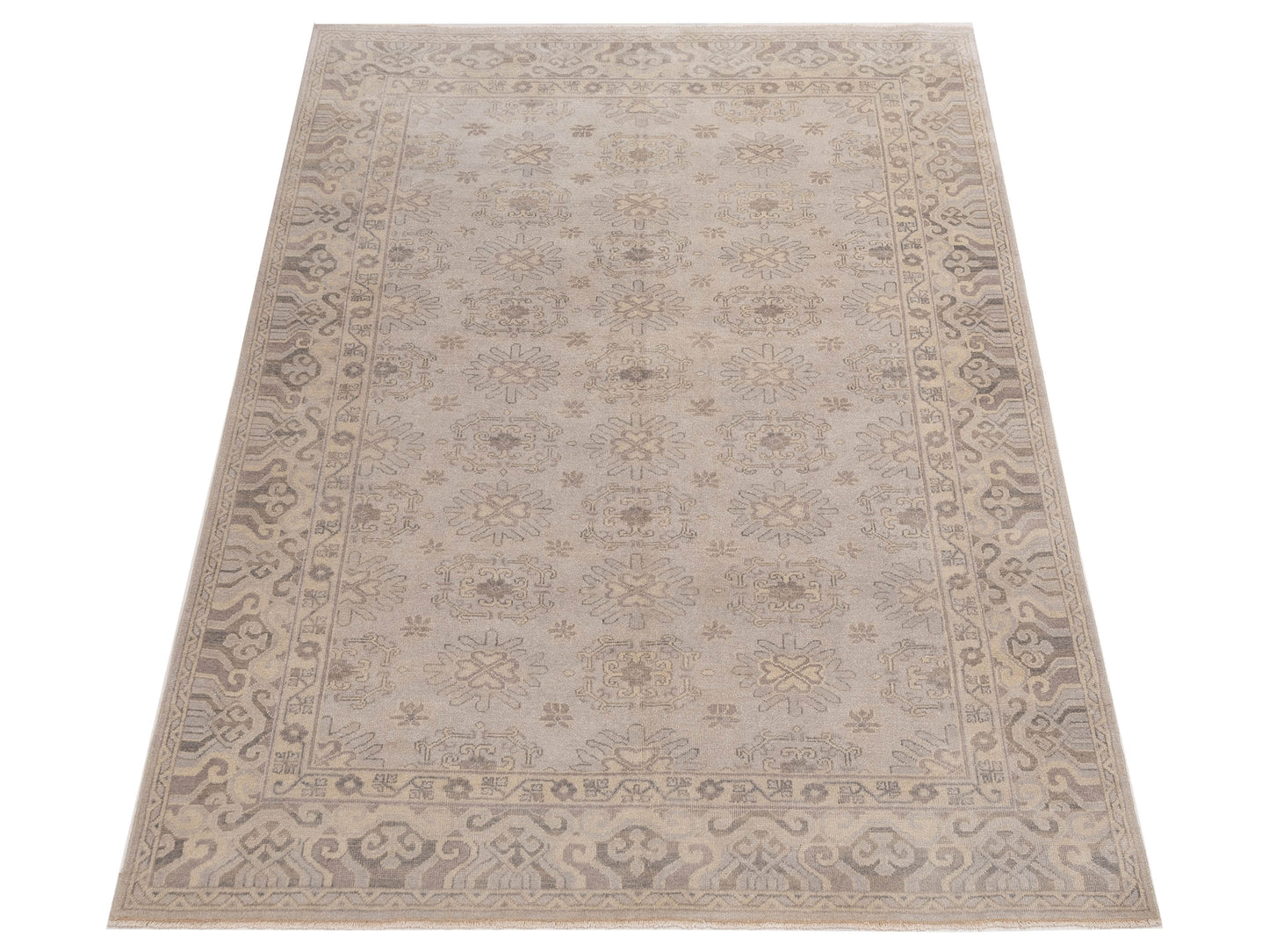 Evren 123397 Gray Gray 5.10x8.9 Hand Knotted Rug