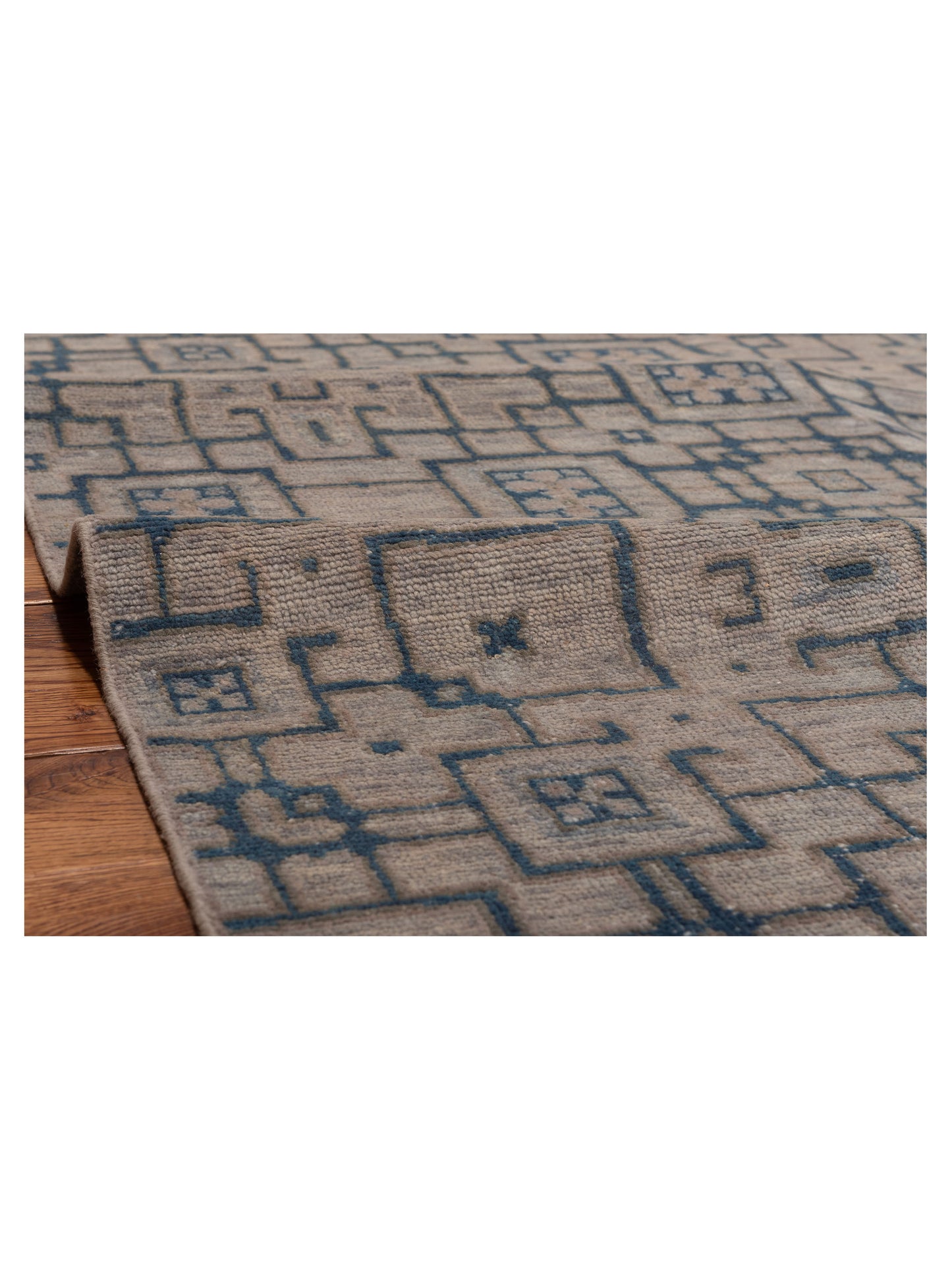 Evren 123412 Gray Blue 4.2x6 Hand Knotted Rug