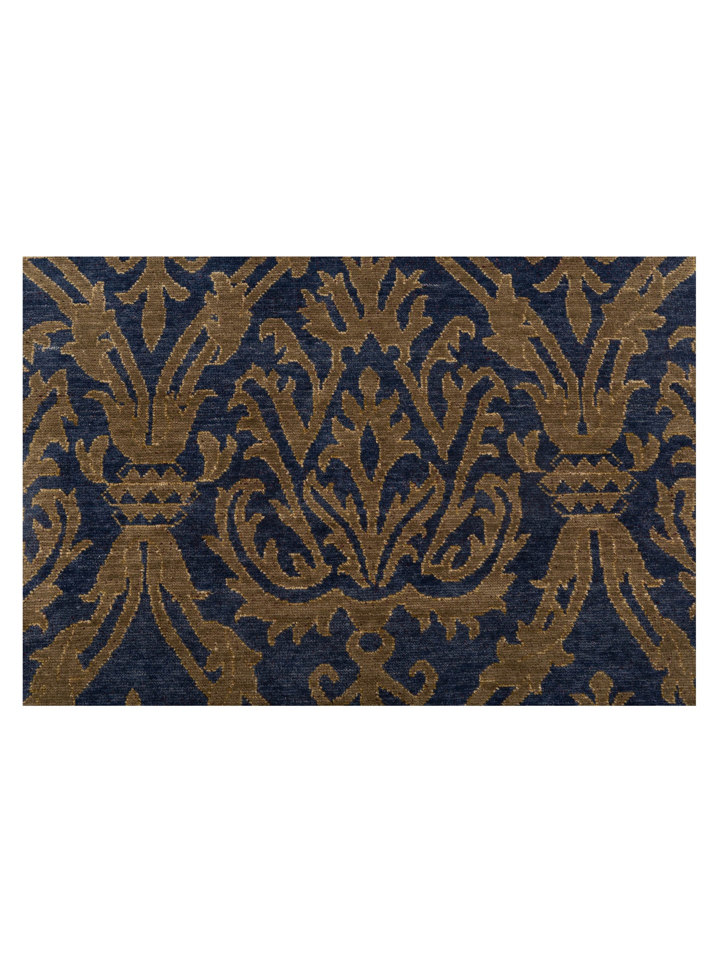 Evren 123422 Navy Blue Gold 4x6.1 Hand Knotted Rug