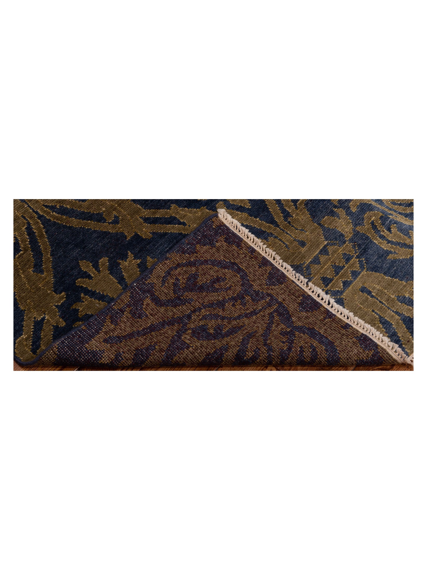 Evren 123422 Navy Blue Gold 4x6.1 Hand Knotted Rug