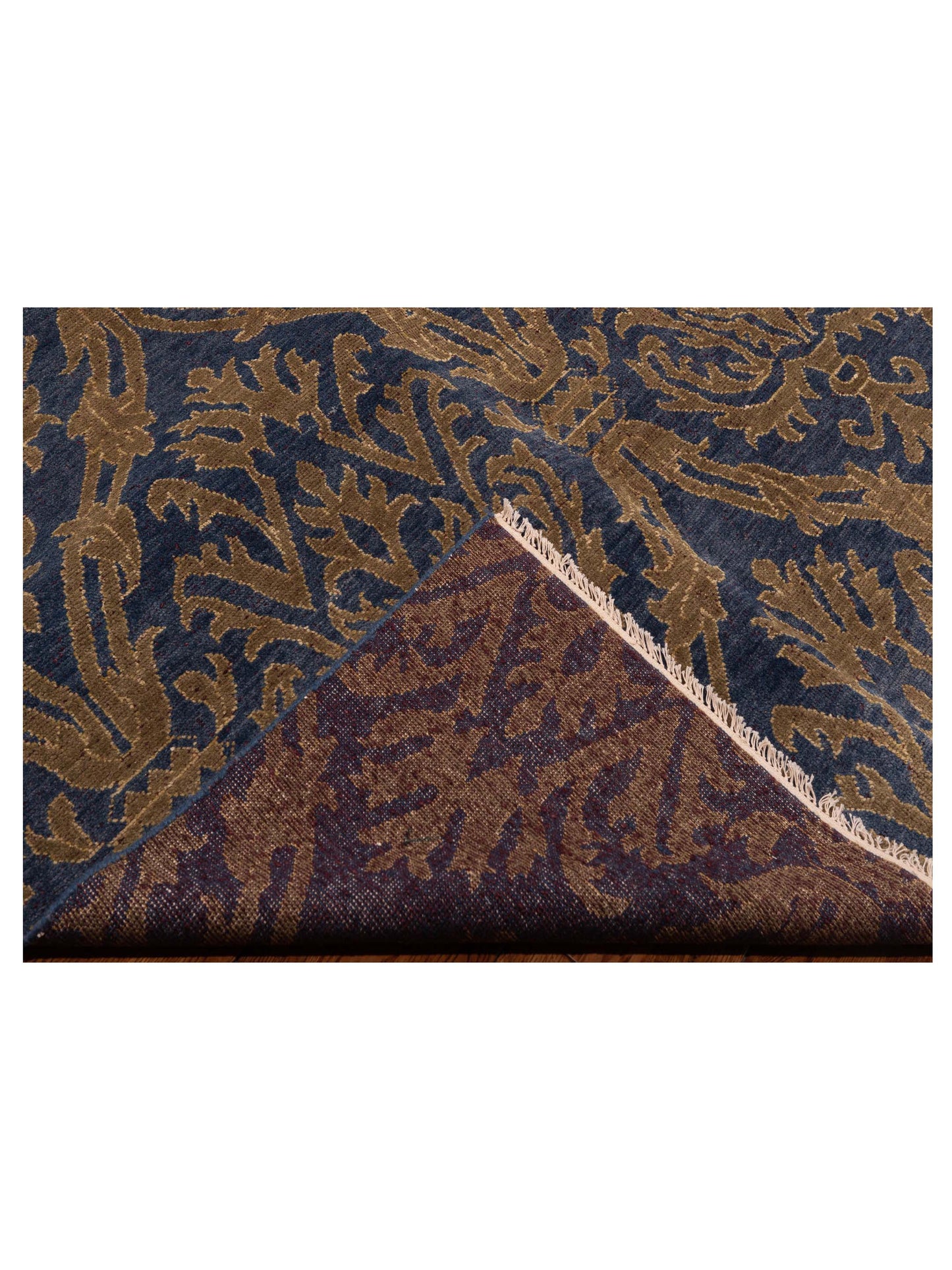 Evren 123428 Navy Blue Gold 6x8.11 Hand Knotted Rug