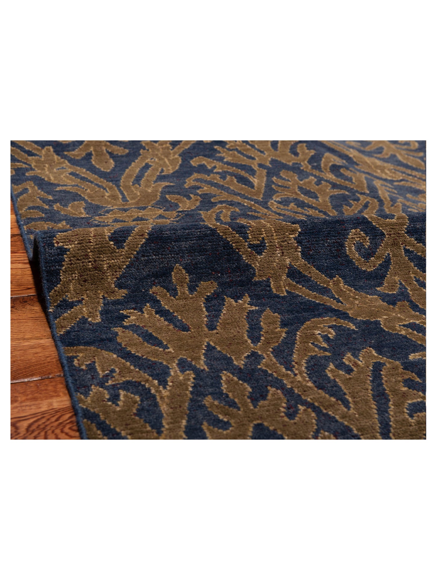 Evren 123428 Navy Blue Gold 6x8.11 Hand Knotted Rug