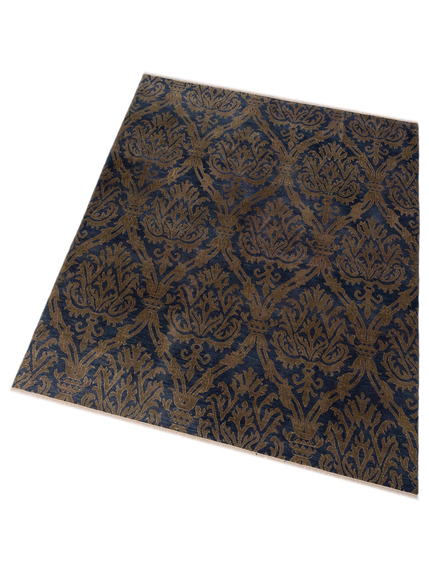 Evren 123432 Blue Gold 8.1x10 Hand Knotted Rug