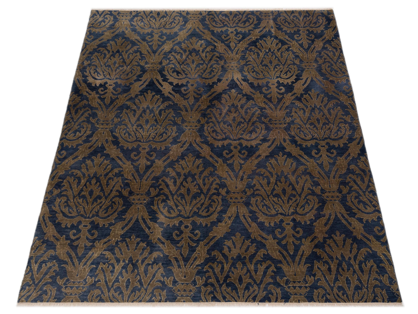 Evren 123432 Blue Gold 8.1x10 Hand Knotted Rug