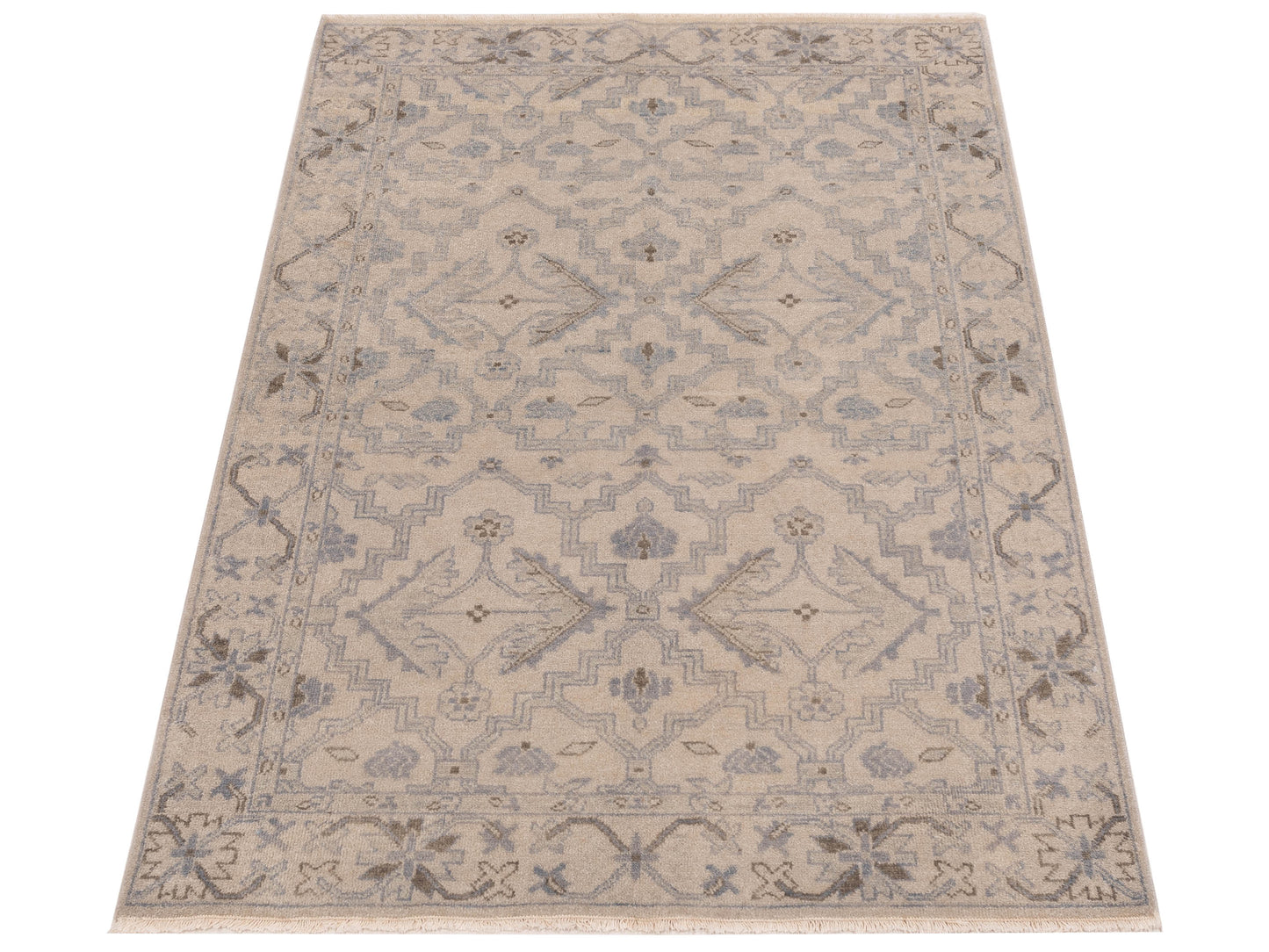 Evren 123433 Silver Silver 4.1x6 Hand Knotted Rug