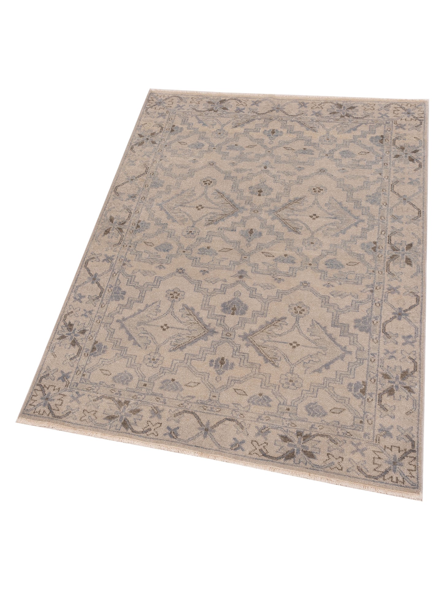 Evren 123433 Silver Silver 4.1x6 Hand Knotted Rug