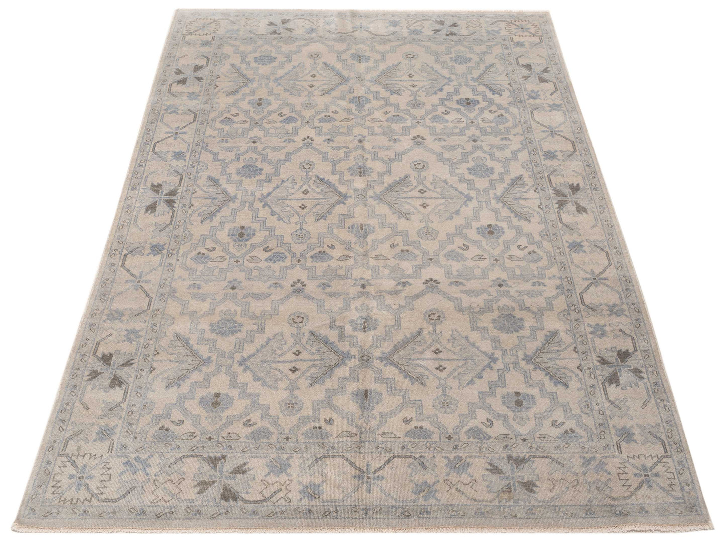 Evren 123437 Silver Gray 6x8.10 Hand Knotted Rug