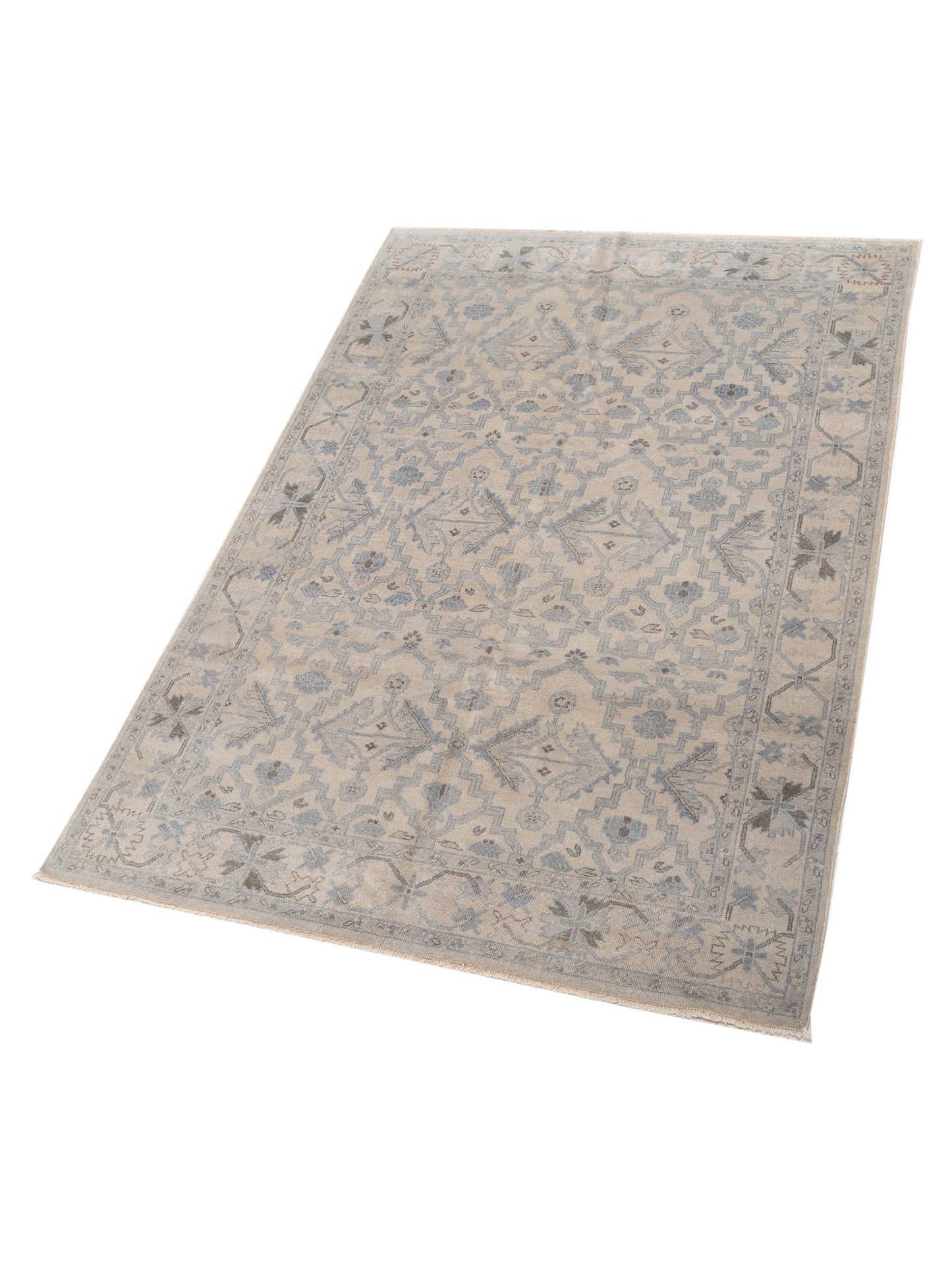 Evren 123437 Silver Gray 6x8.10 Hand Knotted Rug