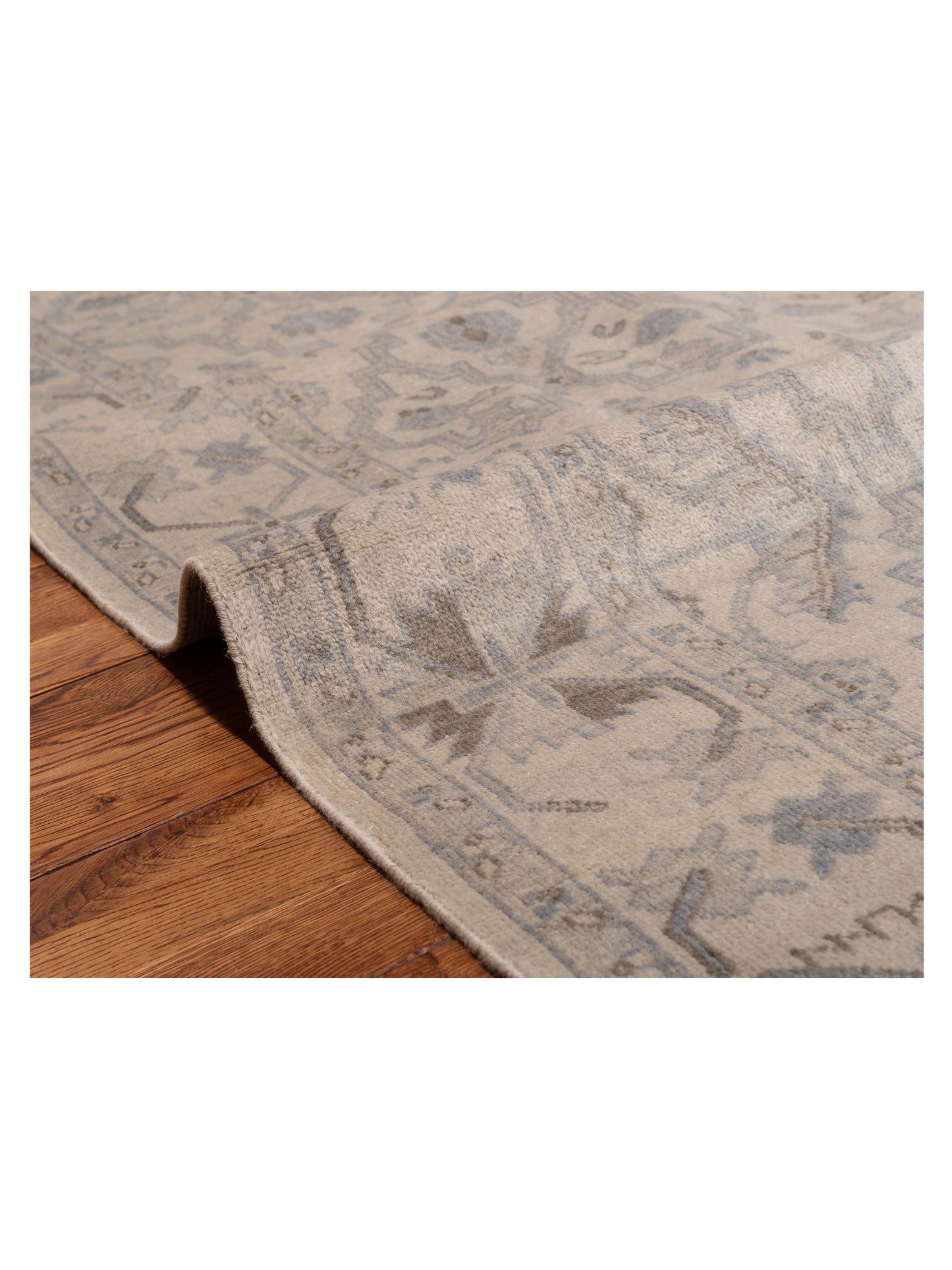 Evren 123439 Light Gray Light Gray 5.11x8.10 Hand Knotted Rug