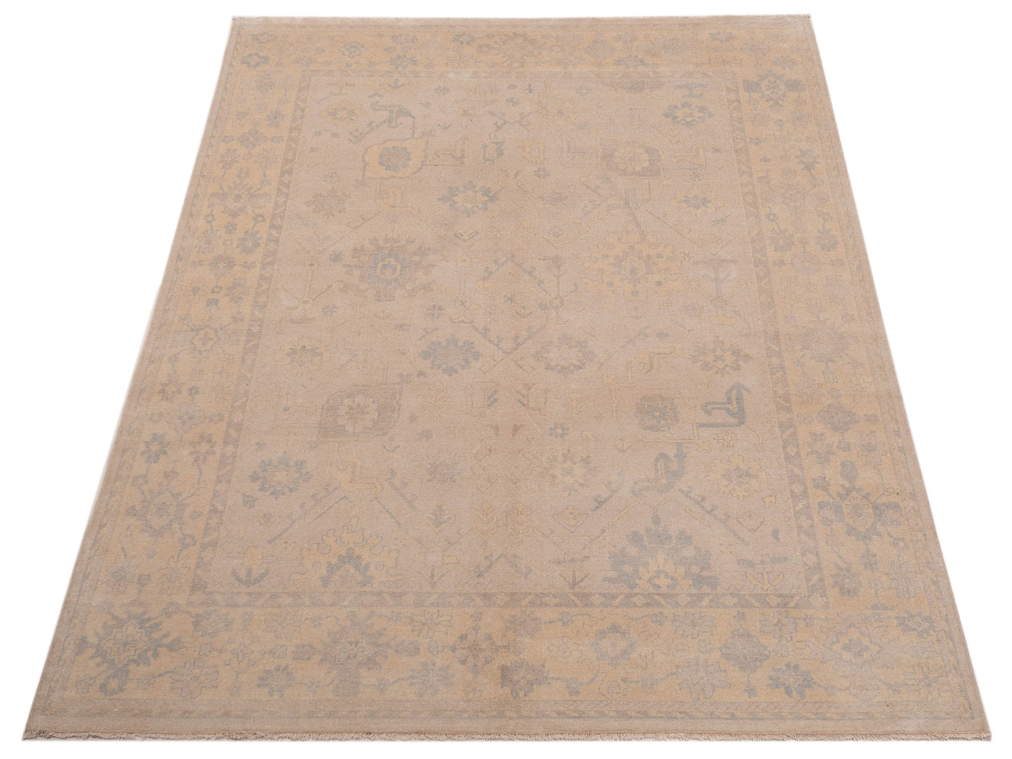 Evren 123452 Cream Gold 8x9.11 Hand Knotted Rug