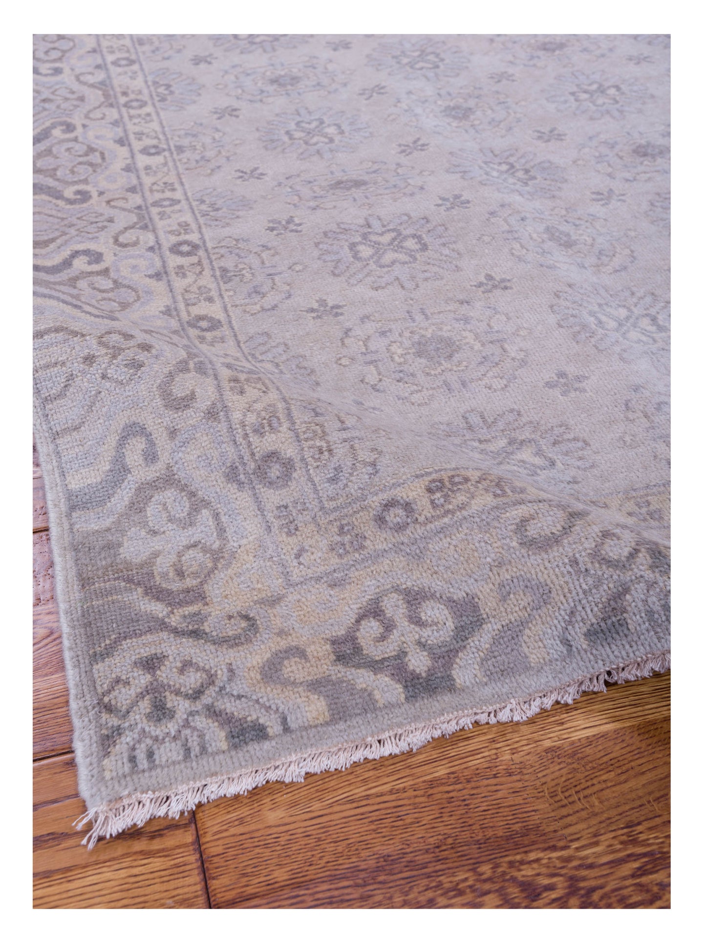Evren 123454 Gray Cream 3.11x5.10 Hand Knotted Rug