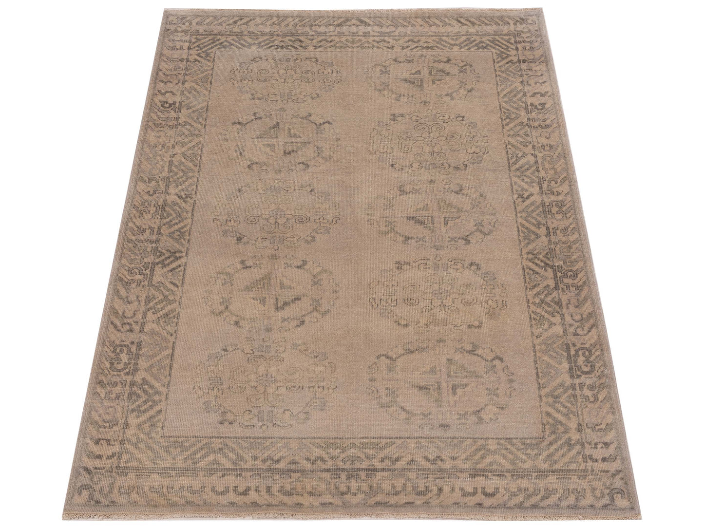 Evren 123461 Silver Green 4x5.10 Hand Knotted Rug