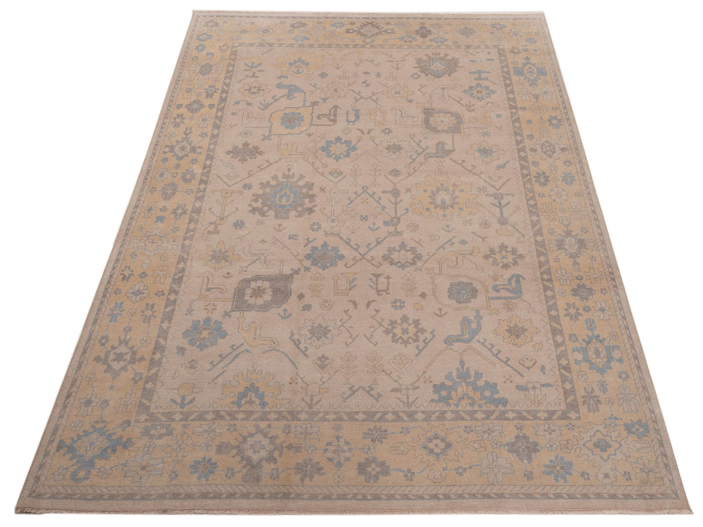 Evren 123476 Silver Gold 8.9x11.11 Hand Knotted Rug
