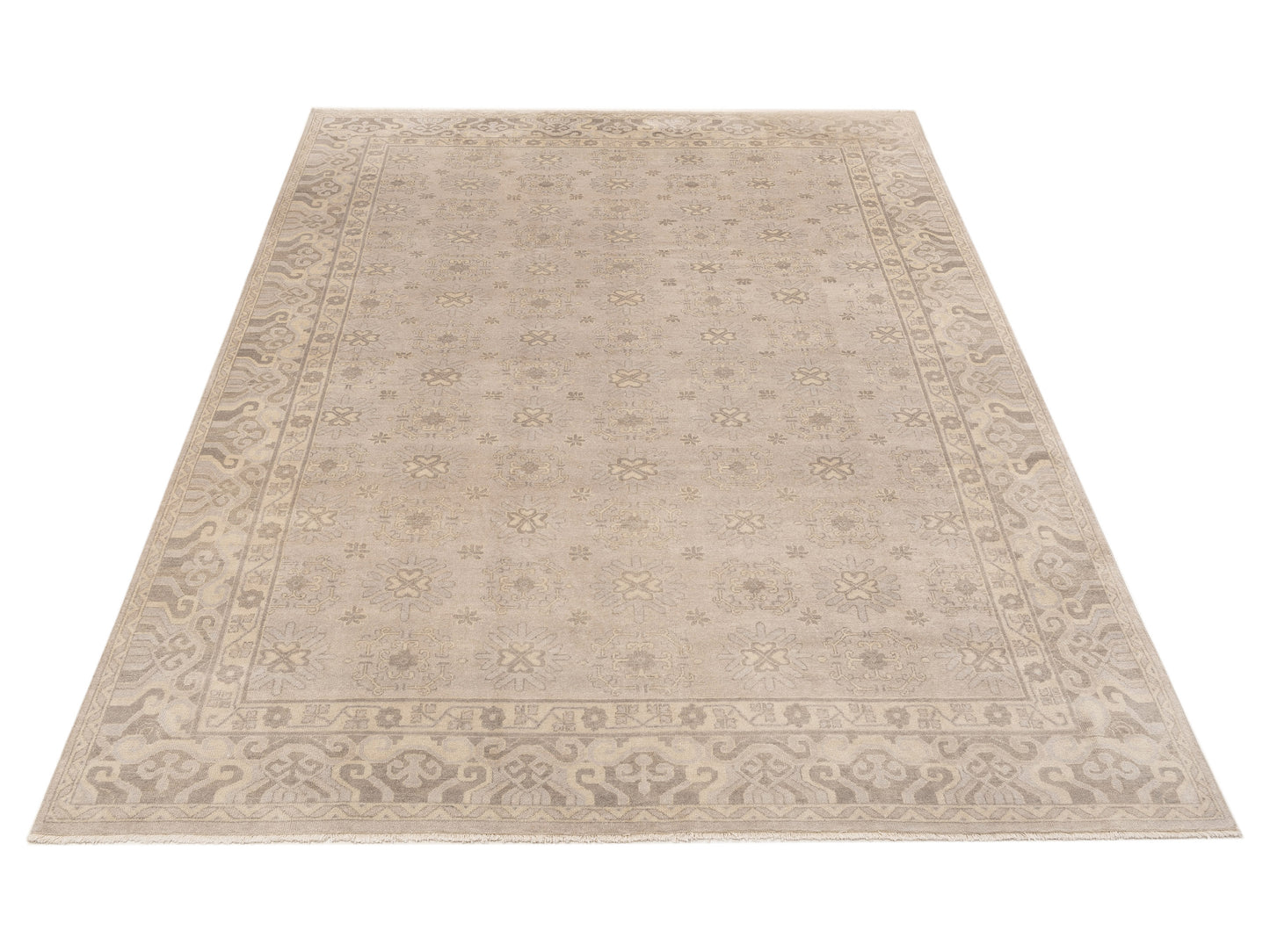 Evren 123481 Gray Silver 8.11x11.11 Hand Knotted Rug
