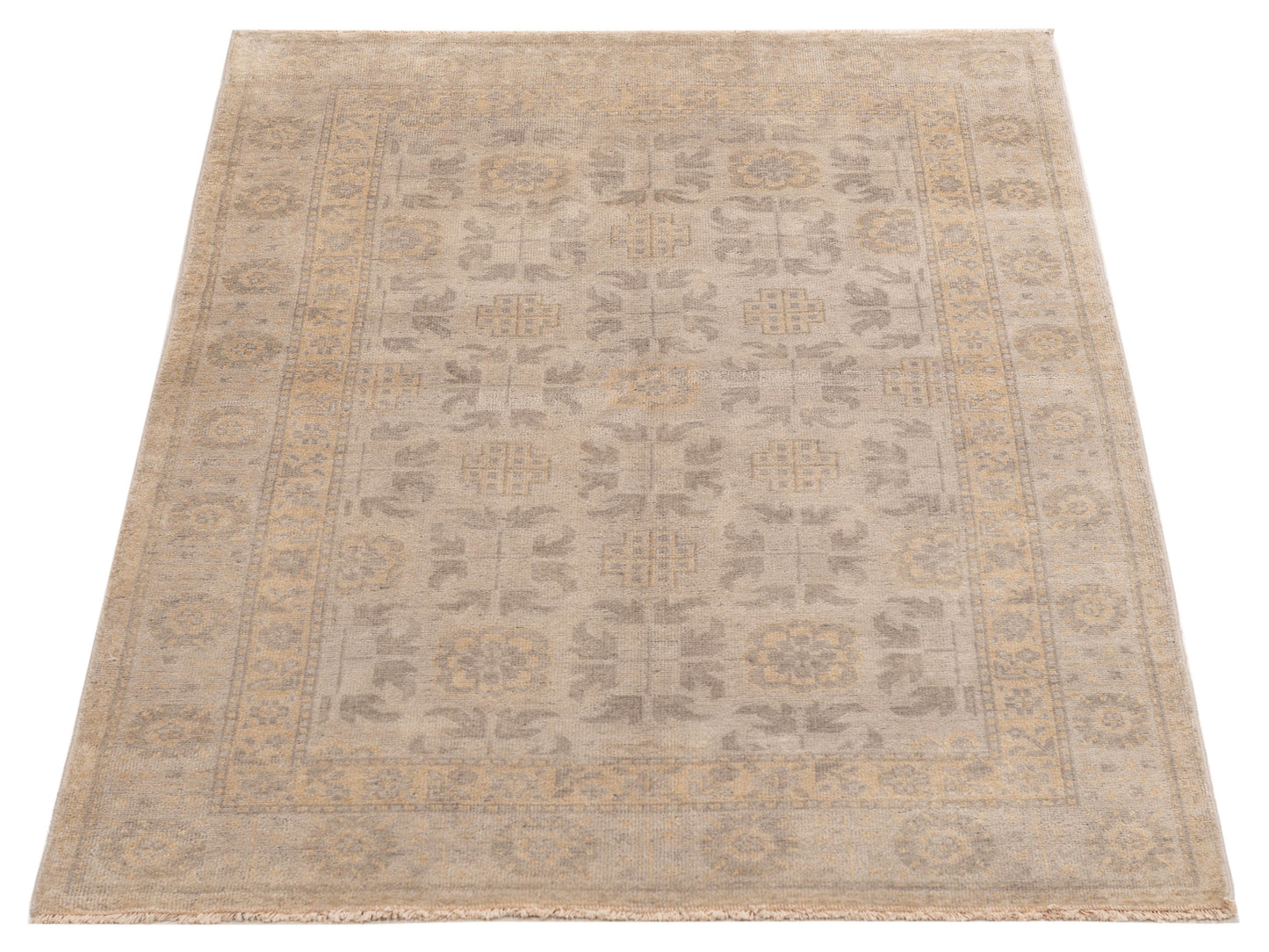 Evren 123487 Ivory 4x6 Hand Knotted Rug