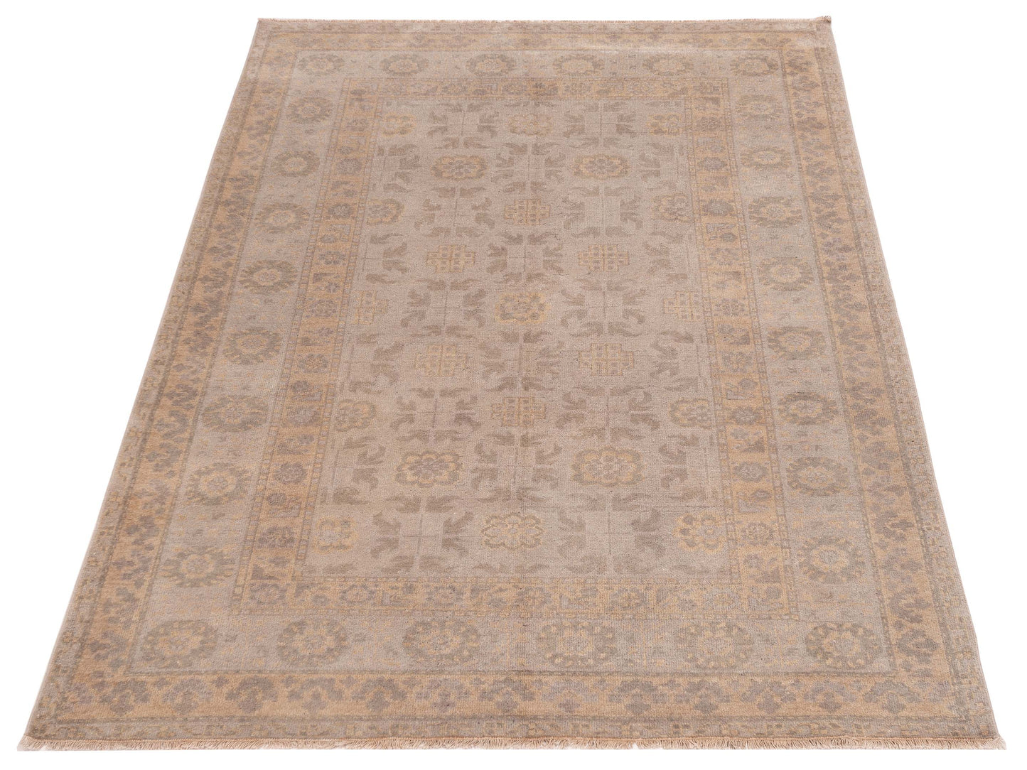 Evren 123490 Gray 5.2x8 Hand Knotted Rug