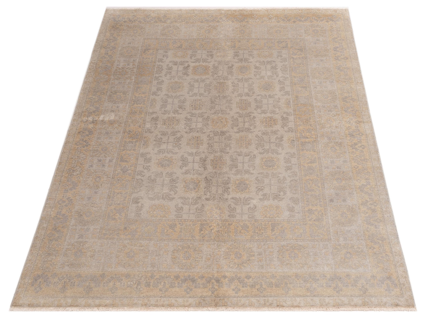 Evren 123491 Silver Gold 6.6x8 Hand Knotted Rug