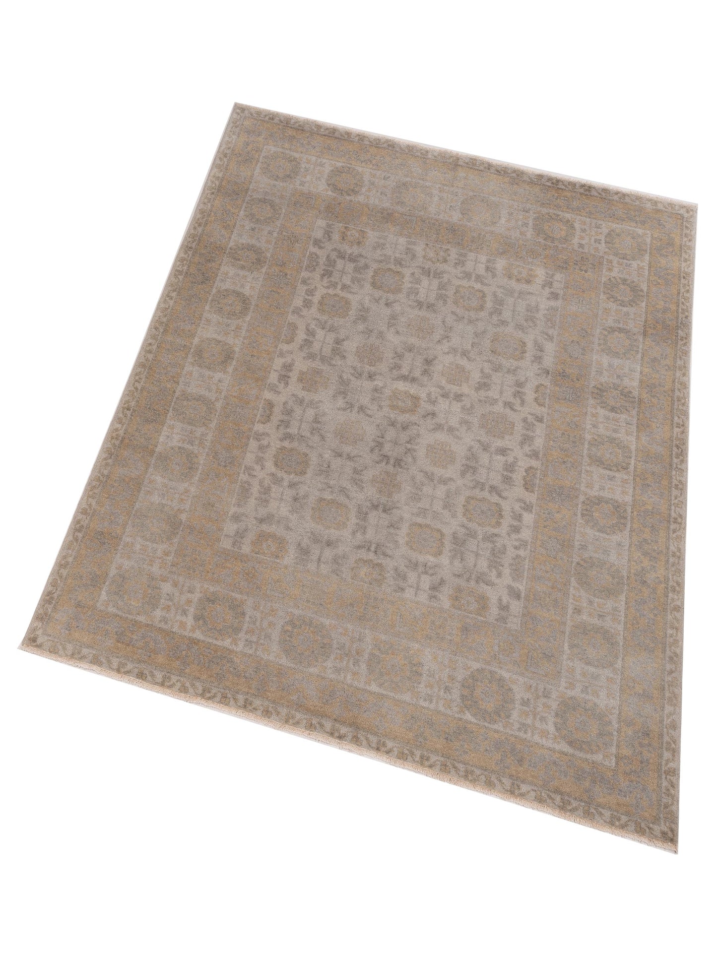Evren 123492 Ivory Gold 6.9x8.8 Hand Knotted Rug