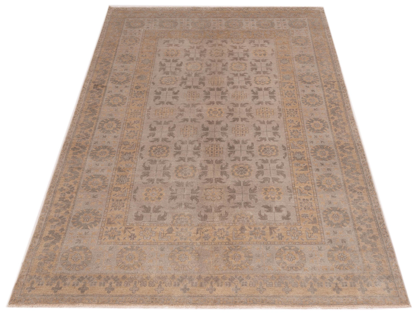 Evren 123493 Silver Gold 6.1x8.10 Hand Knotted Rug