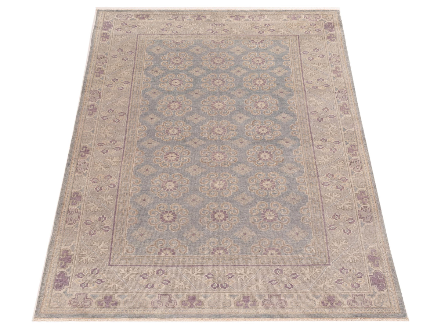 Evren 123505 Blue Gray 5x8 Hand Knotted Rug