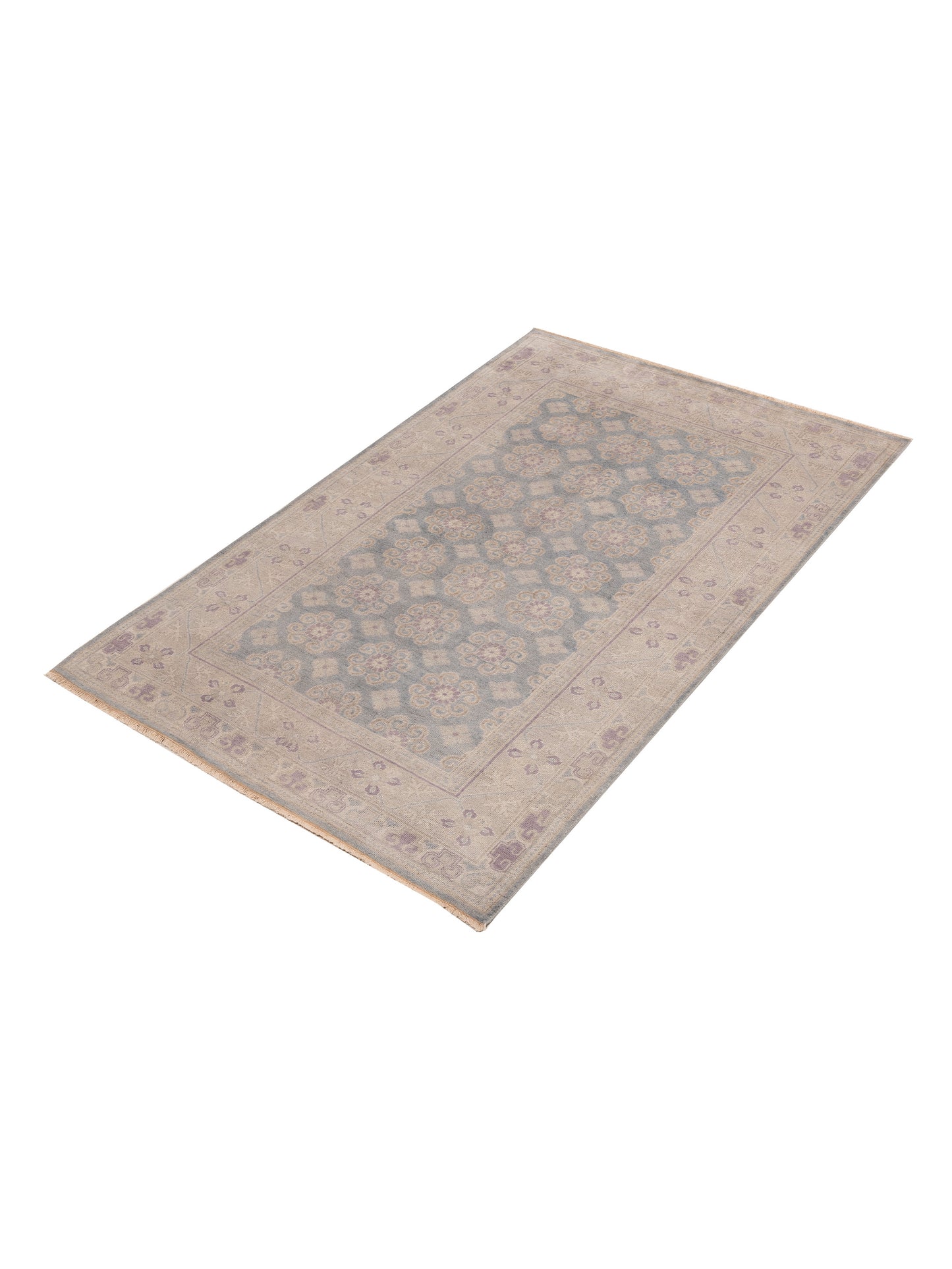 Evren 123506 Blue Silver 5.2x8.2 Hand Knotted Rug