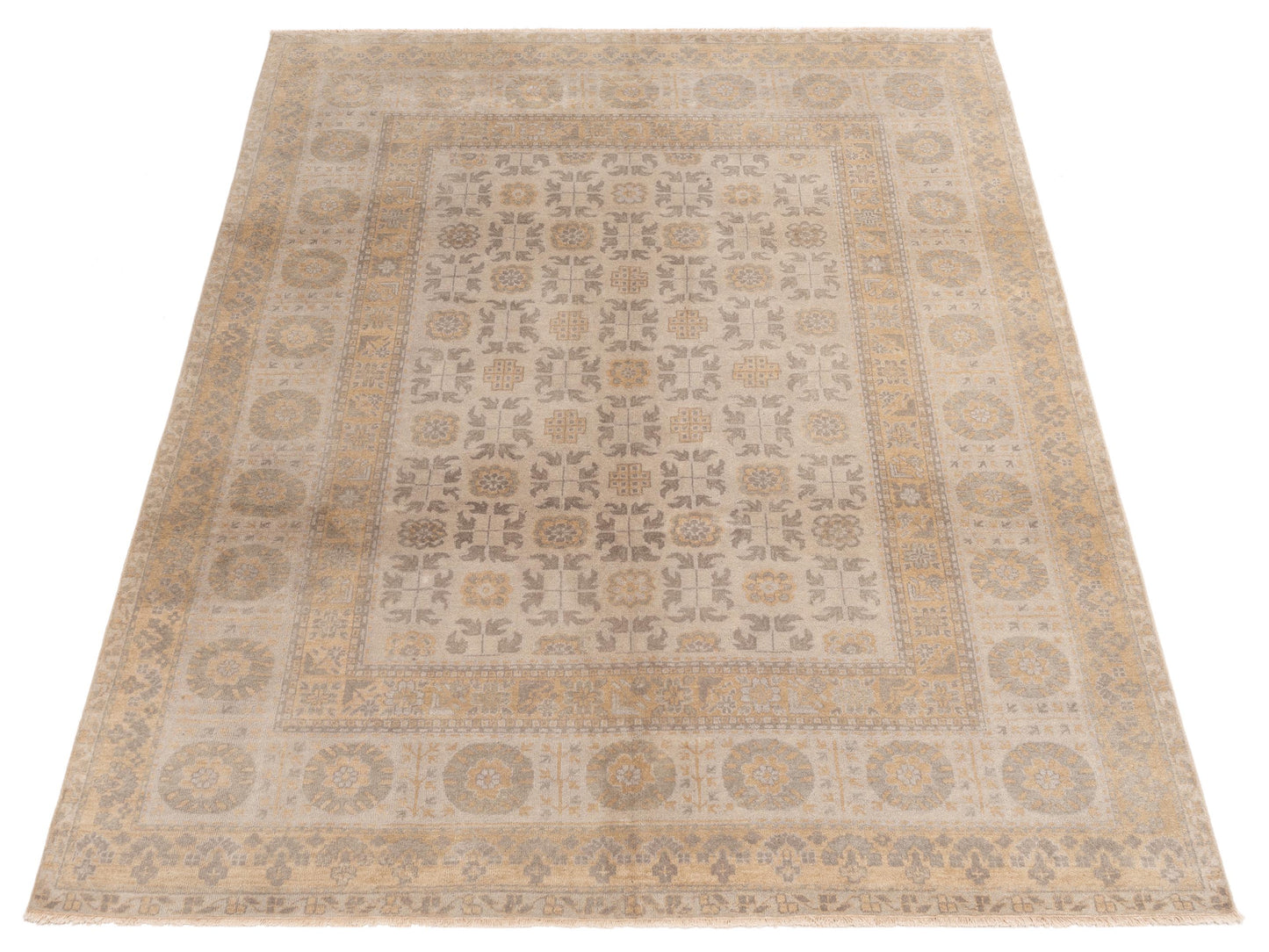 Evren 123514 Silver Gold 8x10 Hand Knotted Rug
