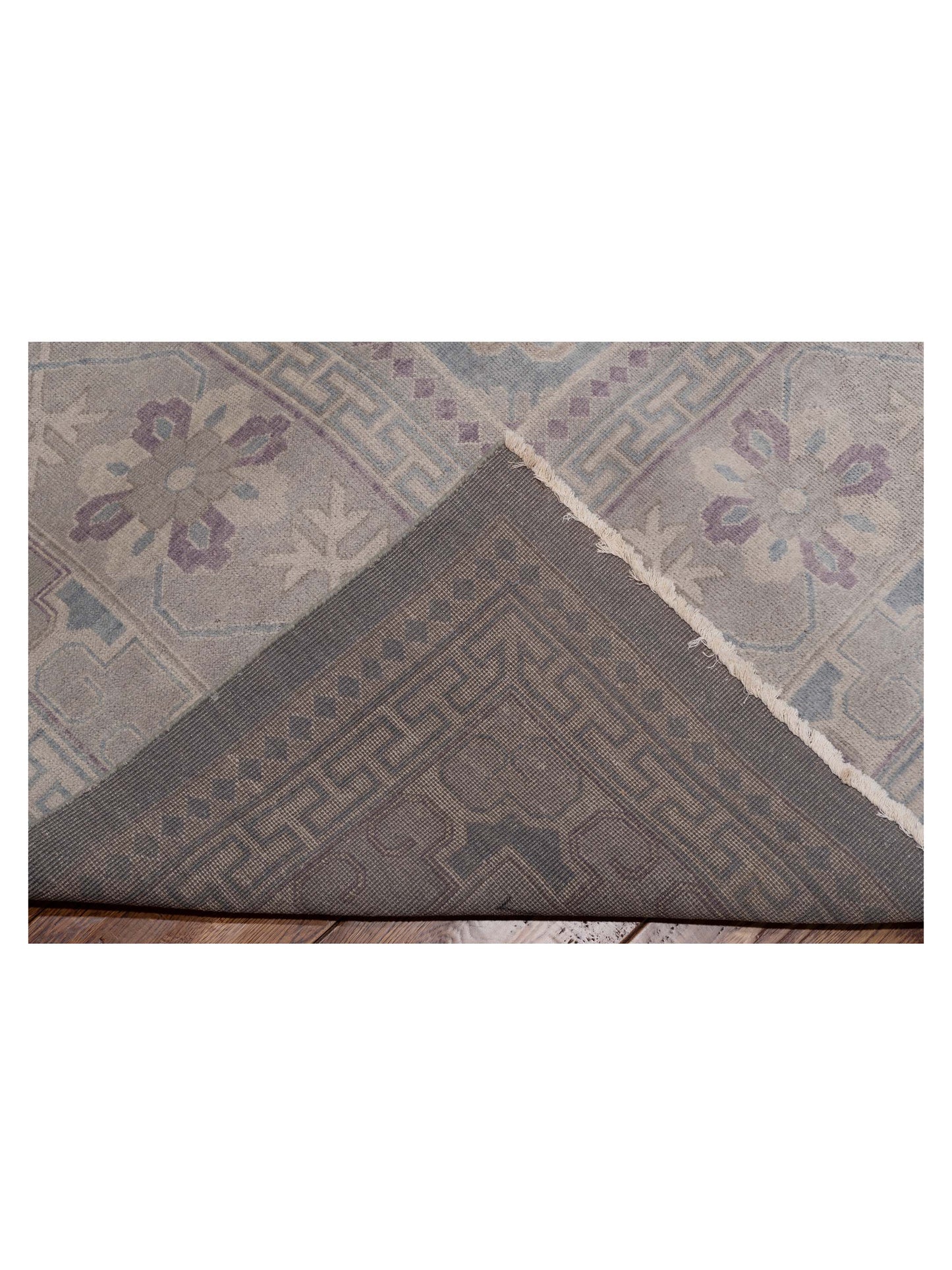 Evren 123518 Silver Blue Light Gray 11.11x14.10 Hand Knotted Rug