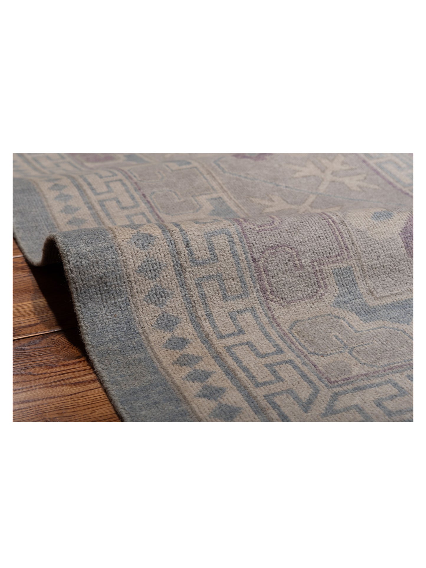 Evren 123518 Silver Blue Light Gray 11.11x14.10 Hand Knotted Rug