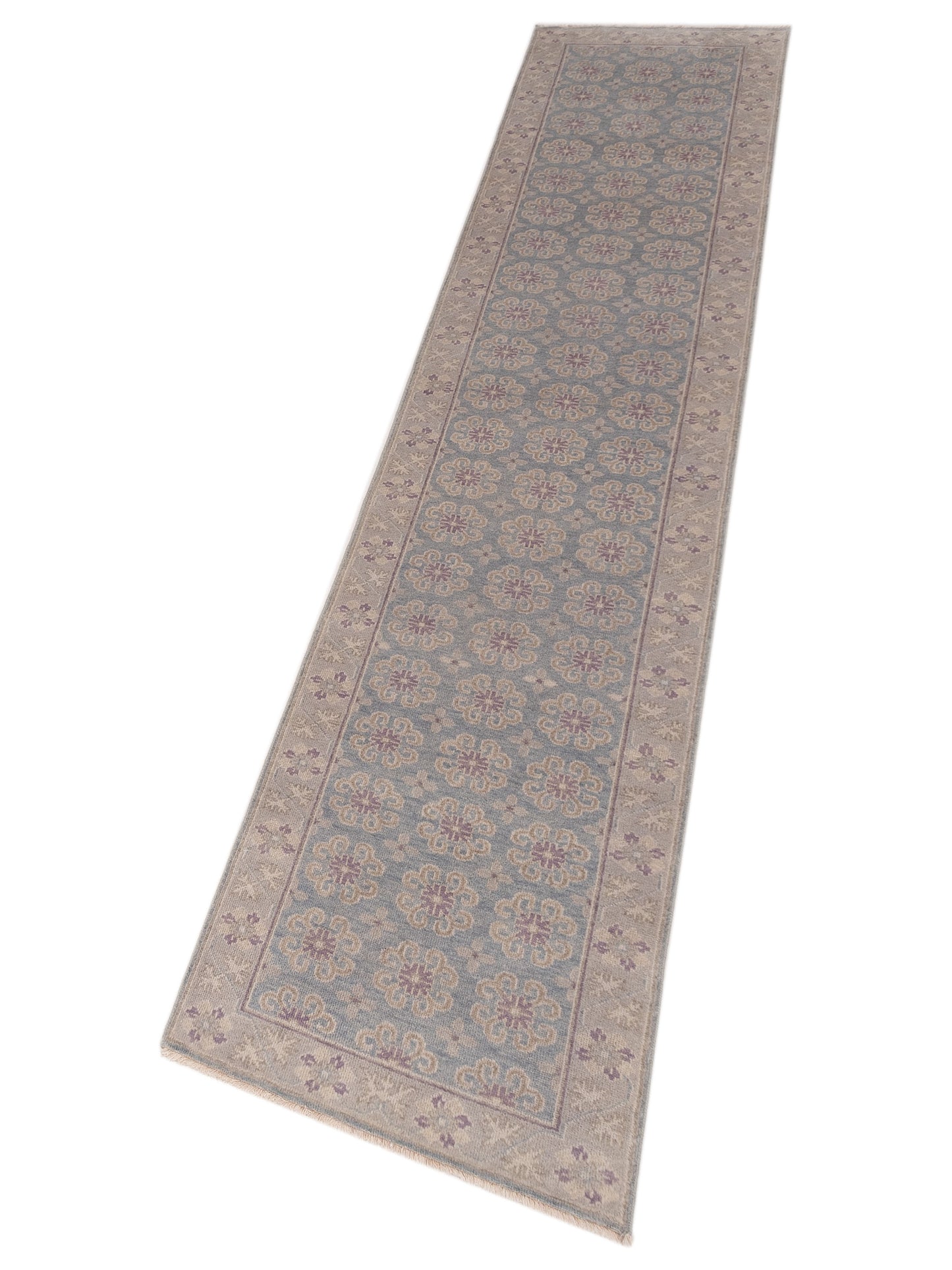 Evren 123522 Blue Silver 2.6x12 Hand Knotted Rug