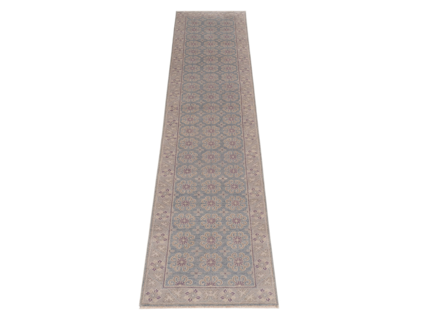 Evren 123522 Blue Silver 2.6x12 Hand Knotted Rug