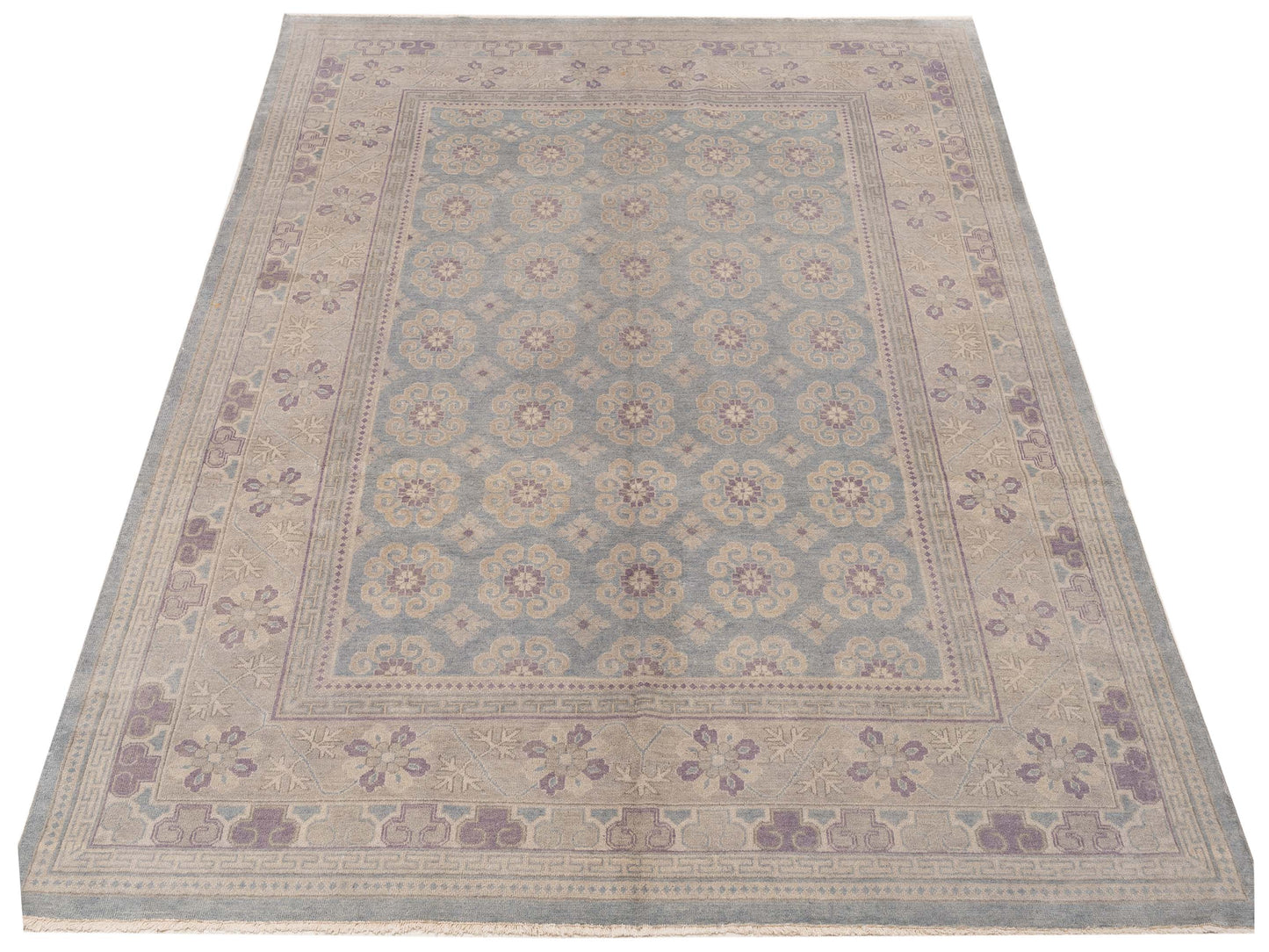 Evren 123524 Gray Silver 7.10x9.11 Hand Knotted Rug