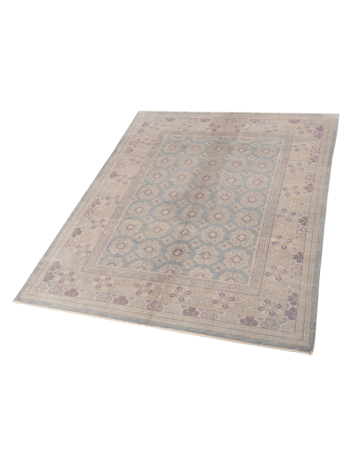 Evren 123524 Gray Silver 7.10x9.11 Hand Knotted Rug