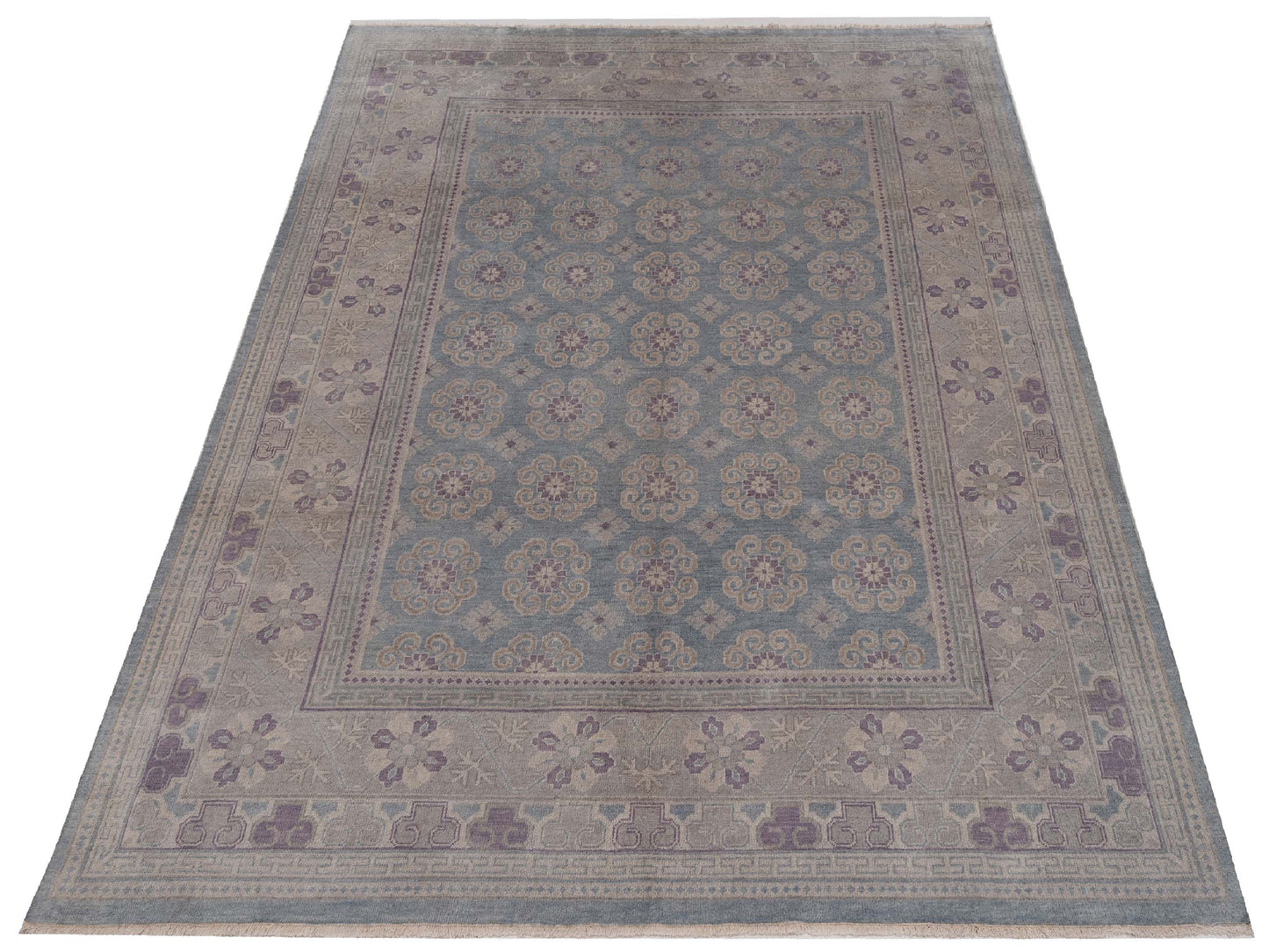 Evren 123525 Blue Silver 8x10 Hand Knotted Rug