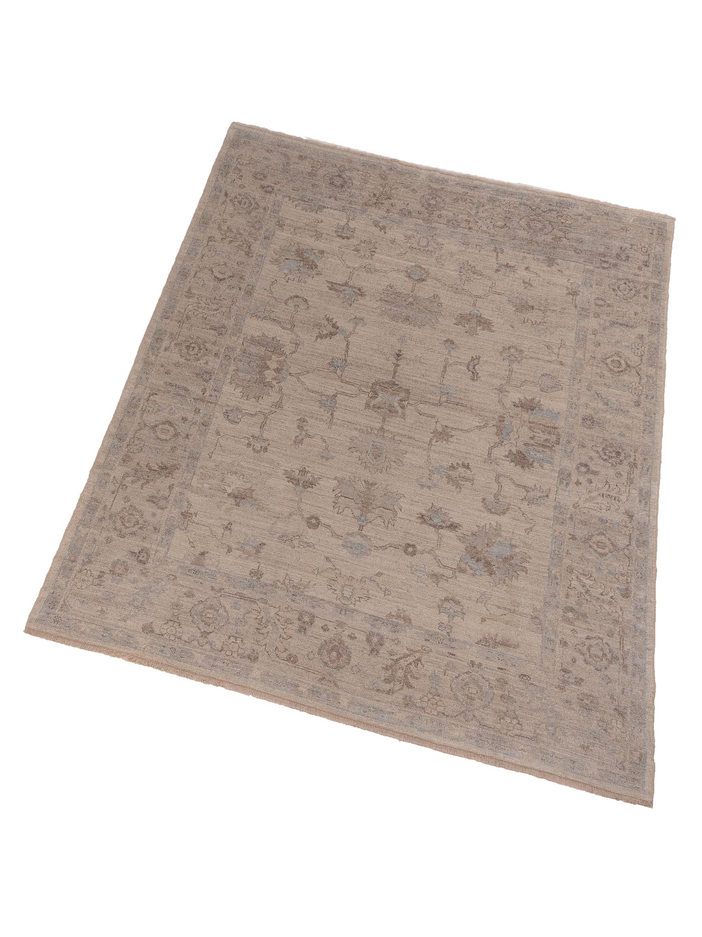 Angora Oushak 123643 Ivory Ivory 7.9x9.5 Hand Knotted Rug