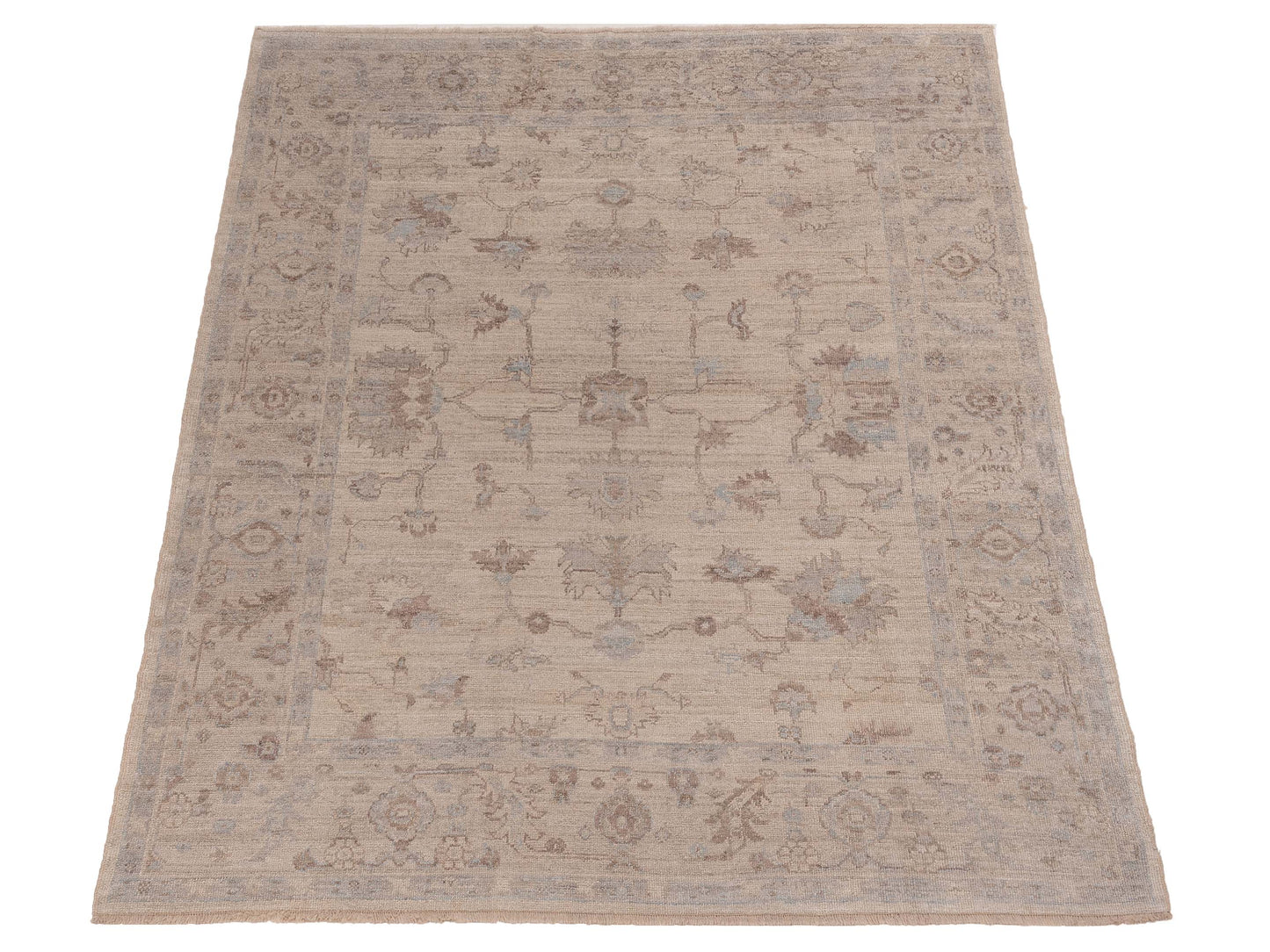 Angora Oushak 123643 Ivory Ivory 7.9x9.5 Hand Knotted Rug