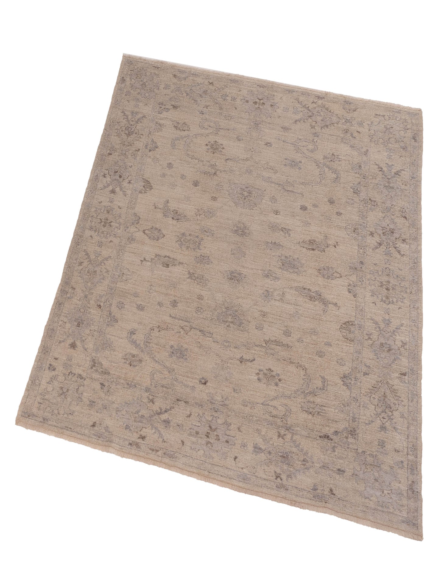 Angora Oushak 123650 Ivory Ivory 7.10x9 Hand Knotted Rug