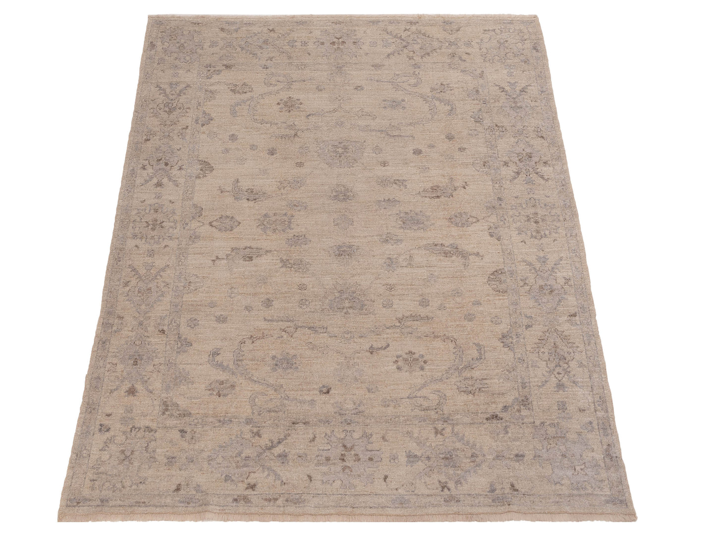 Angora Oushak 123650 Ivory Ivory 7.10x9 Hand Knotted Rug