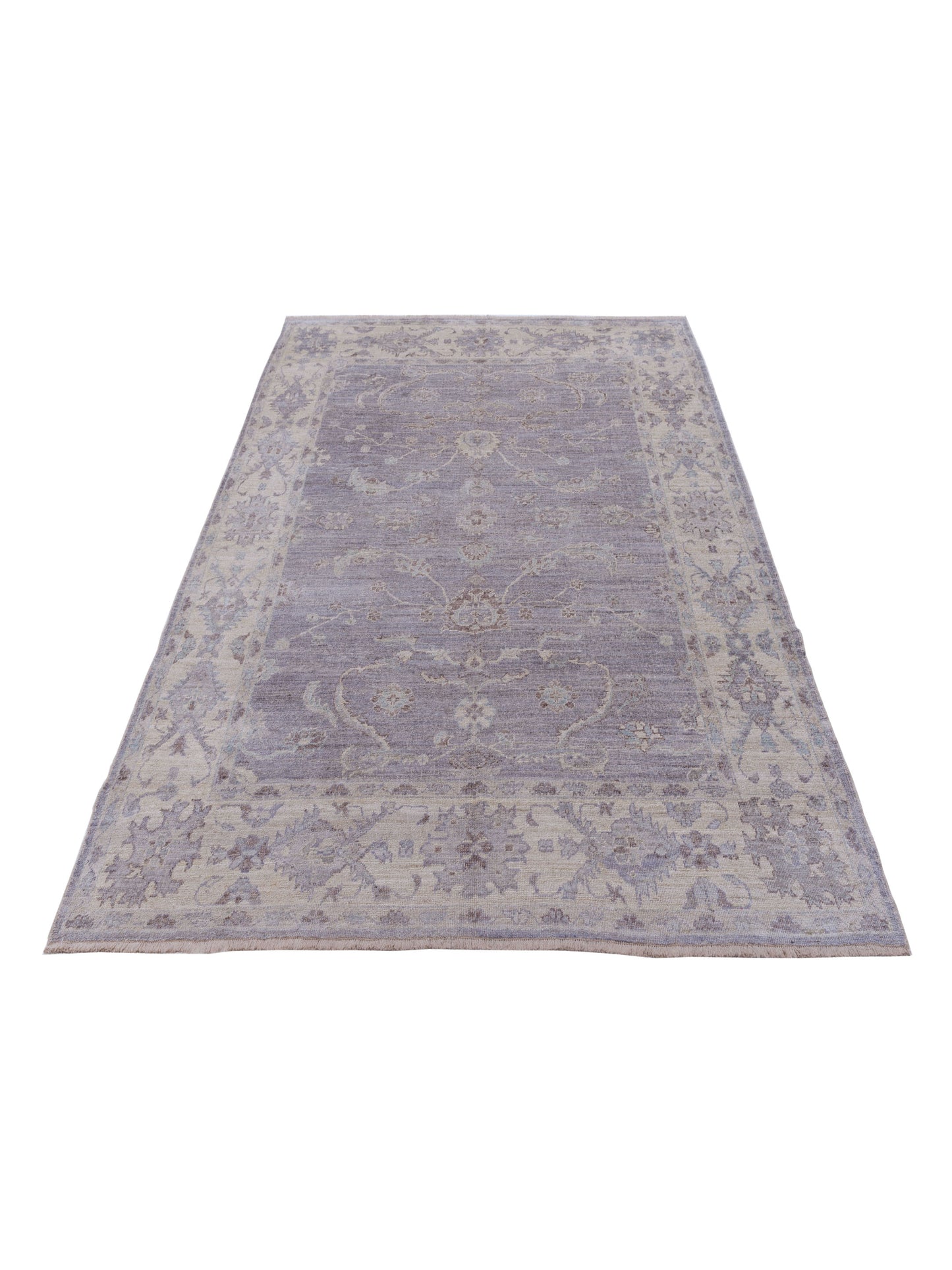 Angora Oushak 123679 Gray Ivory 8x9.7 Hand Knotted Rug