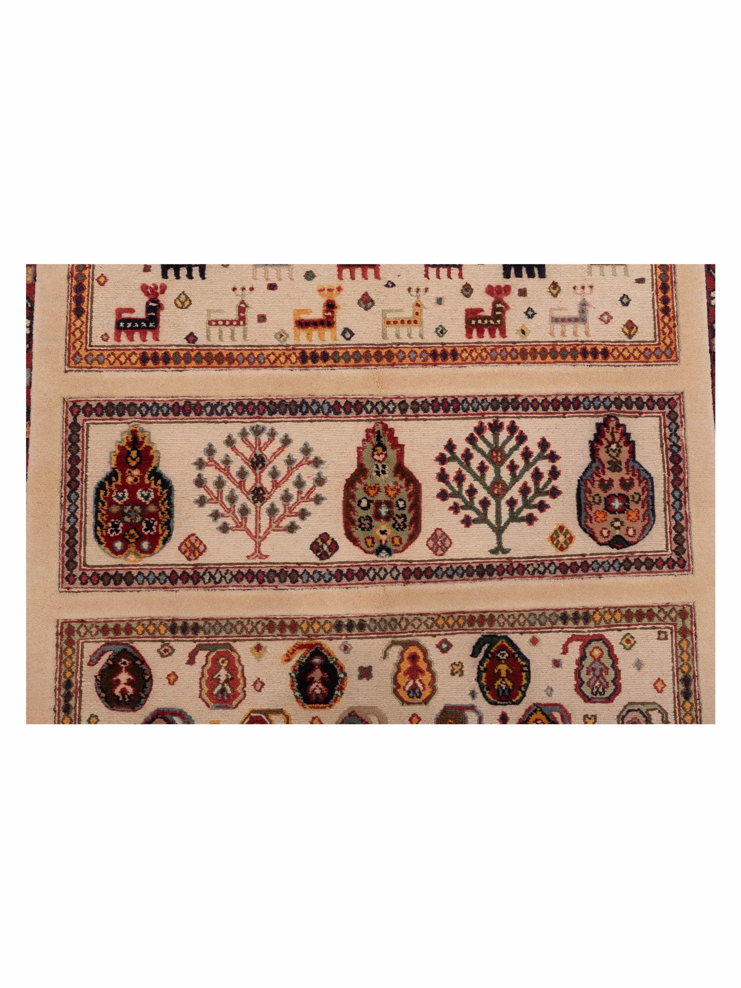 Soumak Tribal 123714 Ivory Beige 4.5x6.1 Hand Woven Rug