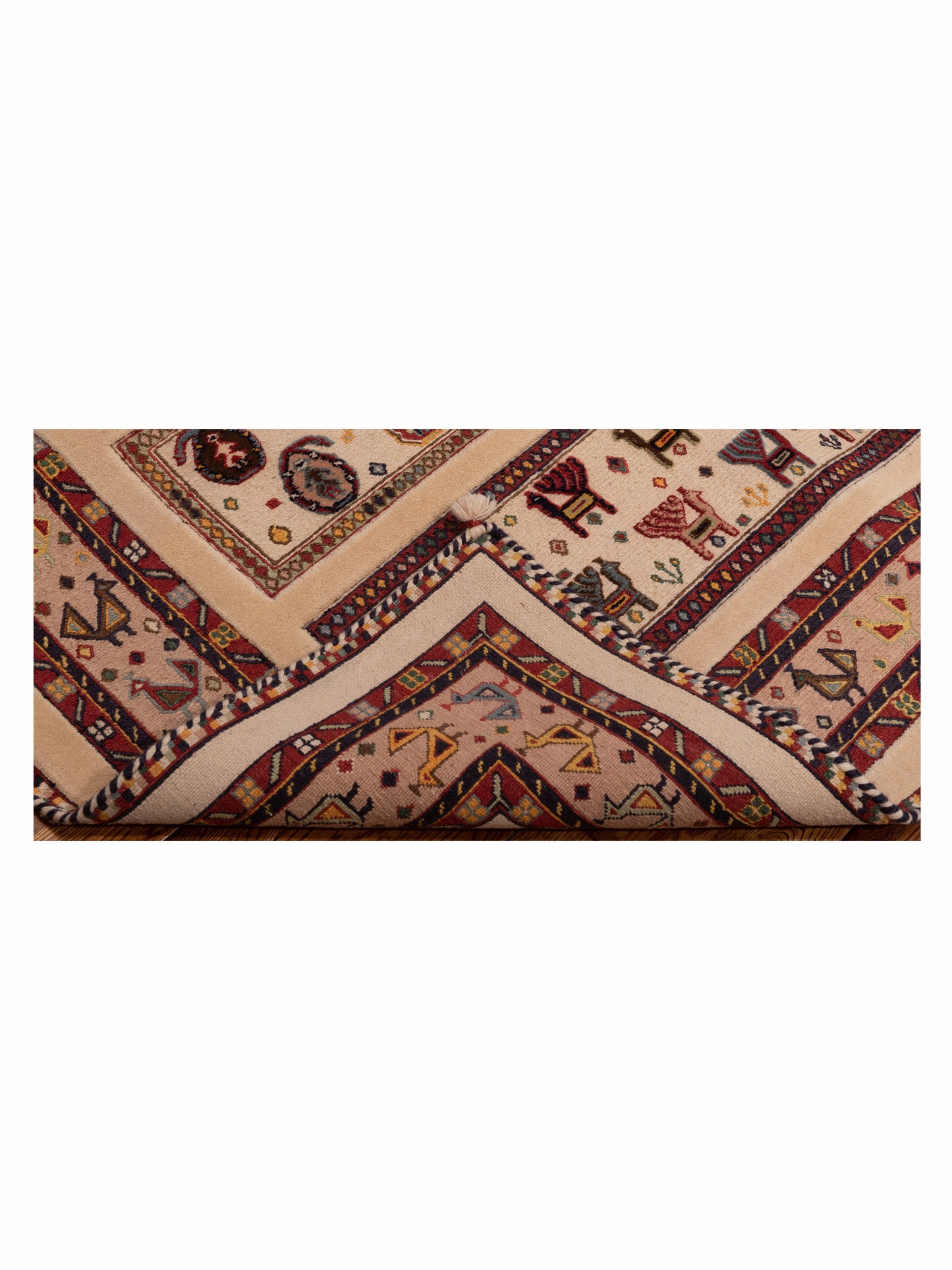 Soumak Tribal 123714 Ivory Beige 4.5x6.1 Hand Woven Rug