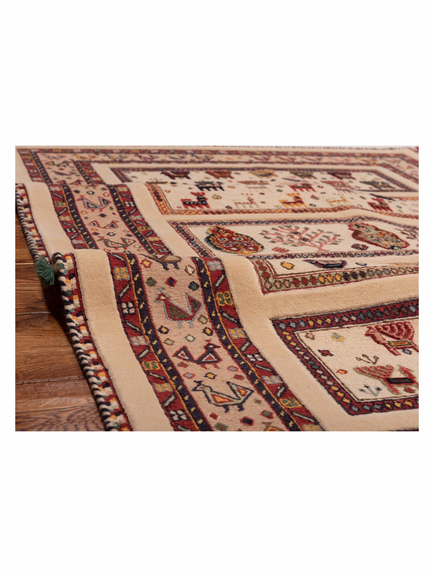 Soumak Tribal 123714 Ivory Beige 4.5x6.1 Hand Woven Rug