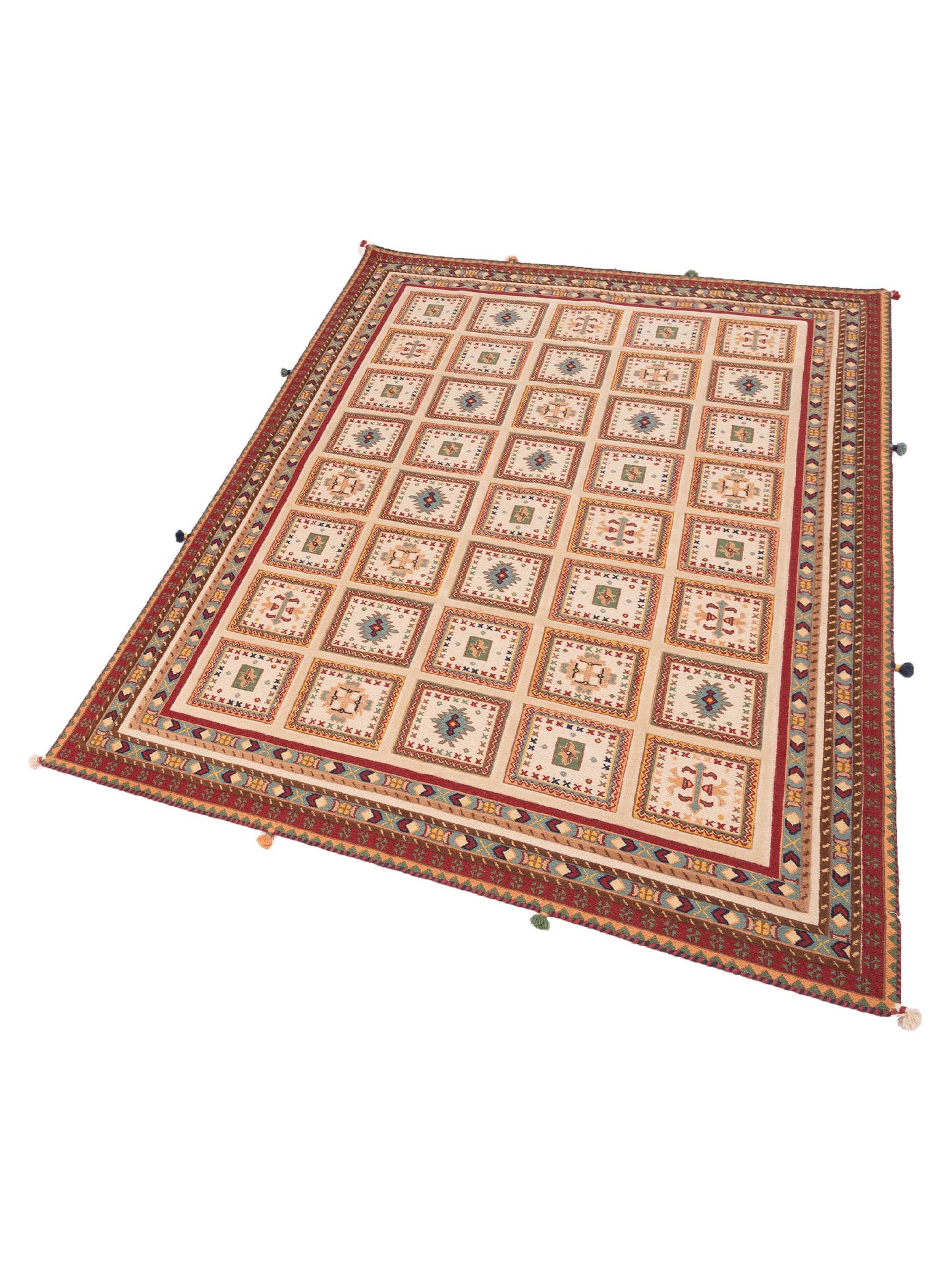 Soumak Tribal 123738 Ivory Red 5.9x7.11 Hand Woven Rug