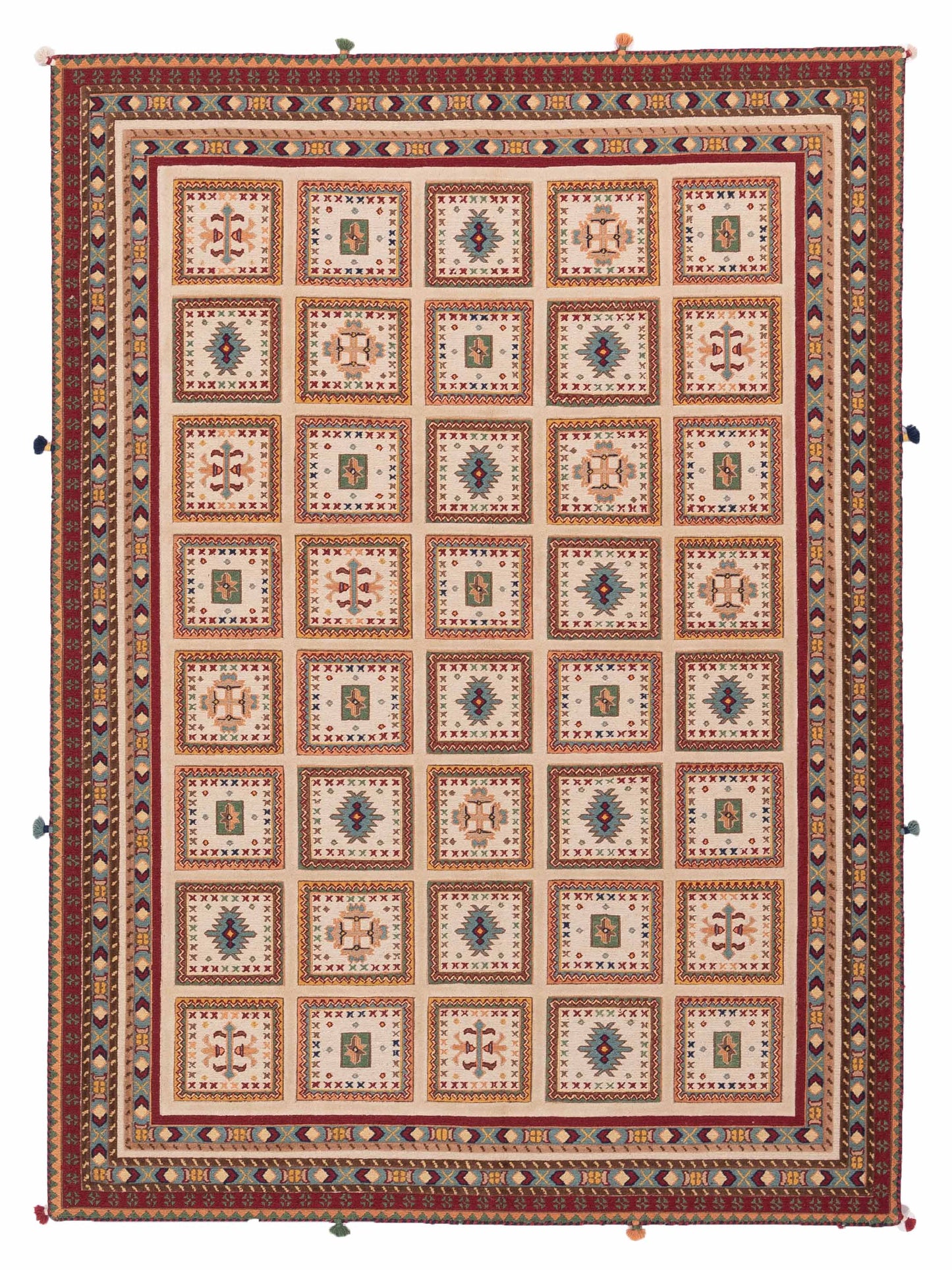 Rajpur Soumak Tribal Ivory Red Tribal