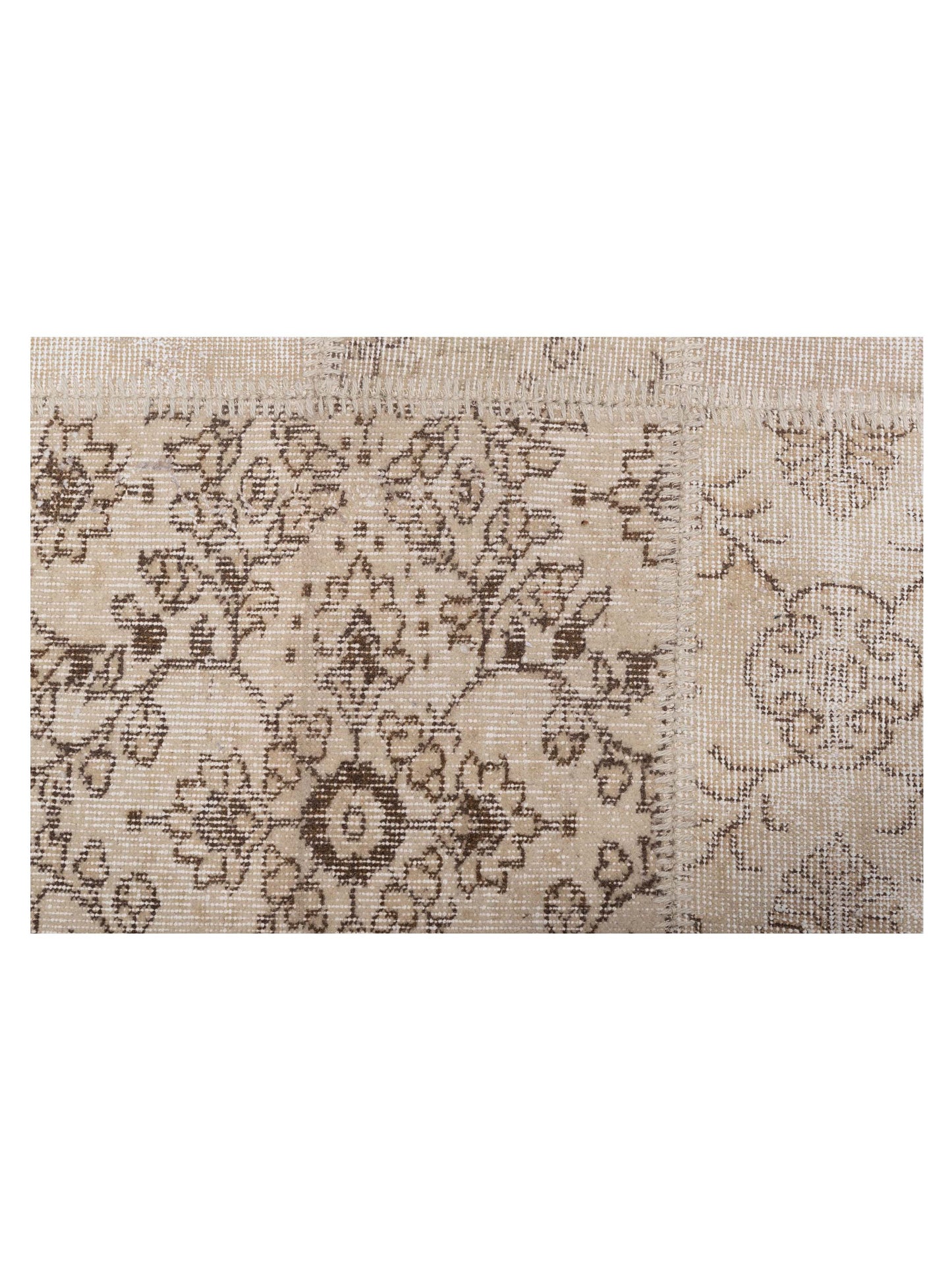 Turkish Vestige Patchwork 123773 Natural 12x18.1 Hand Knotted Rug