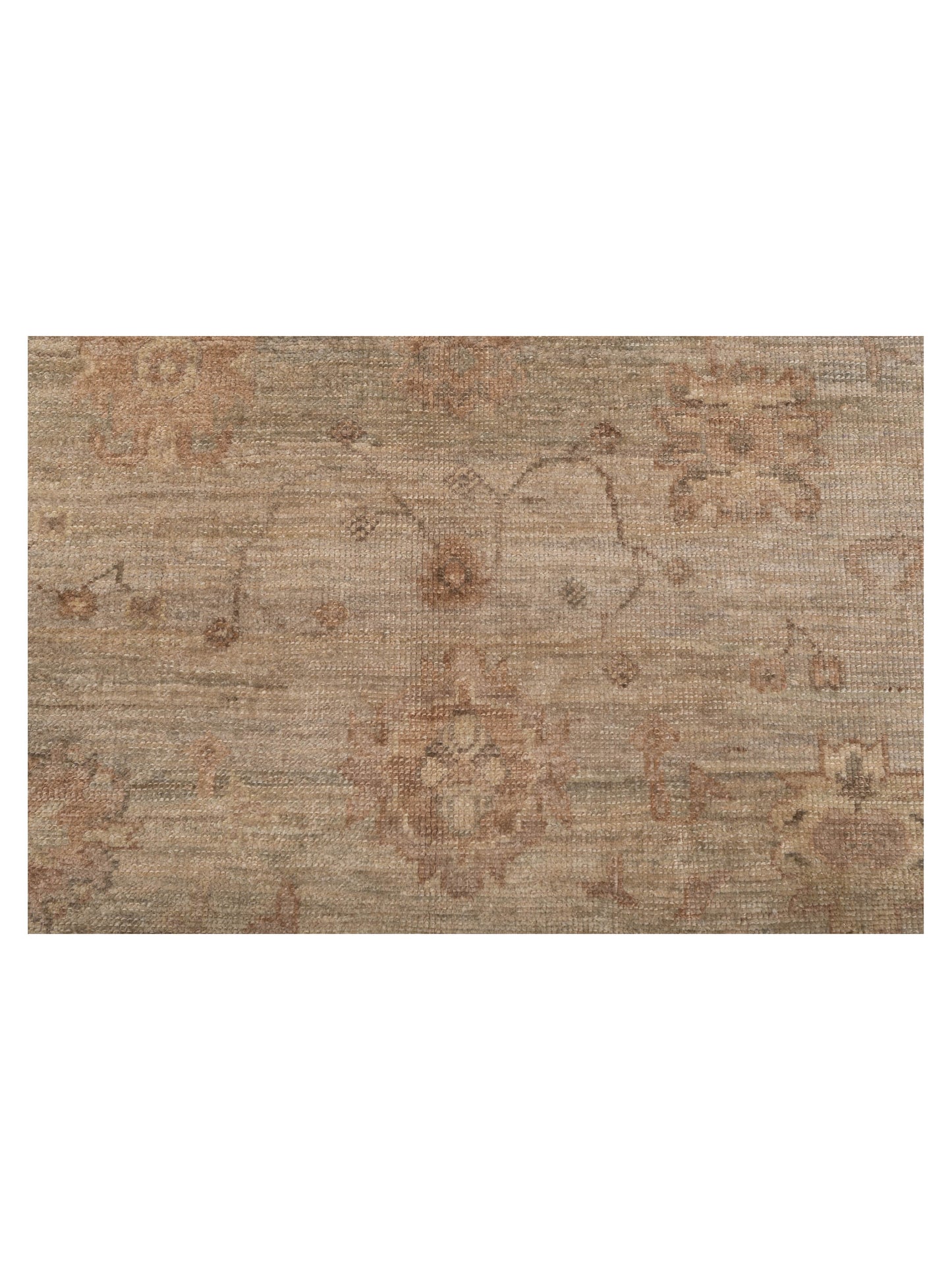 Angora Oushak 123890 Green Ivory 4.9x6.9 Hand Knotted Rug