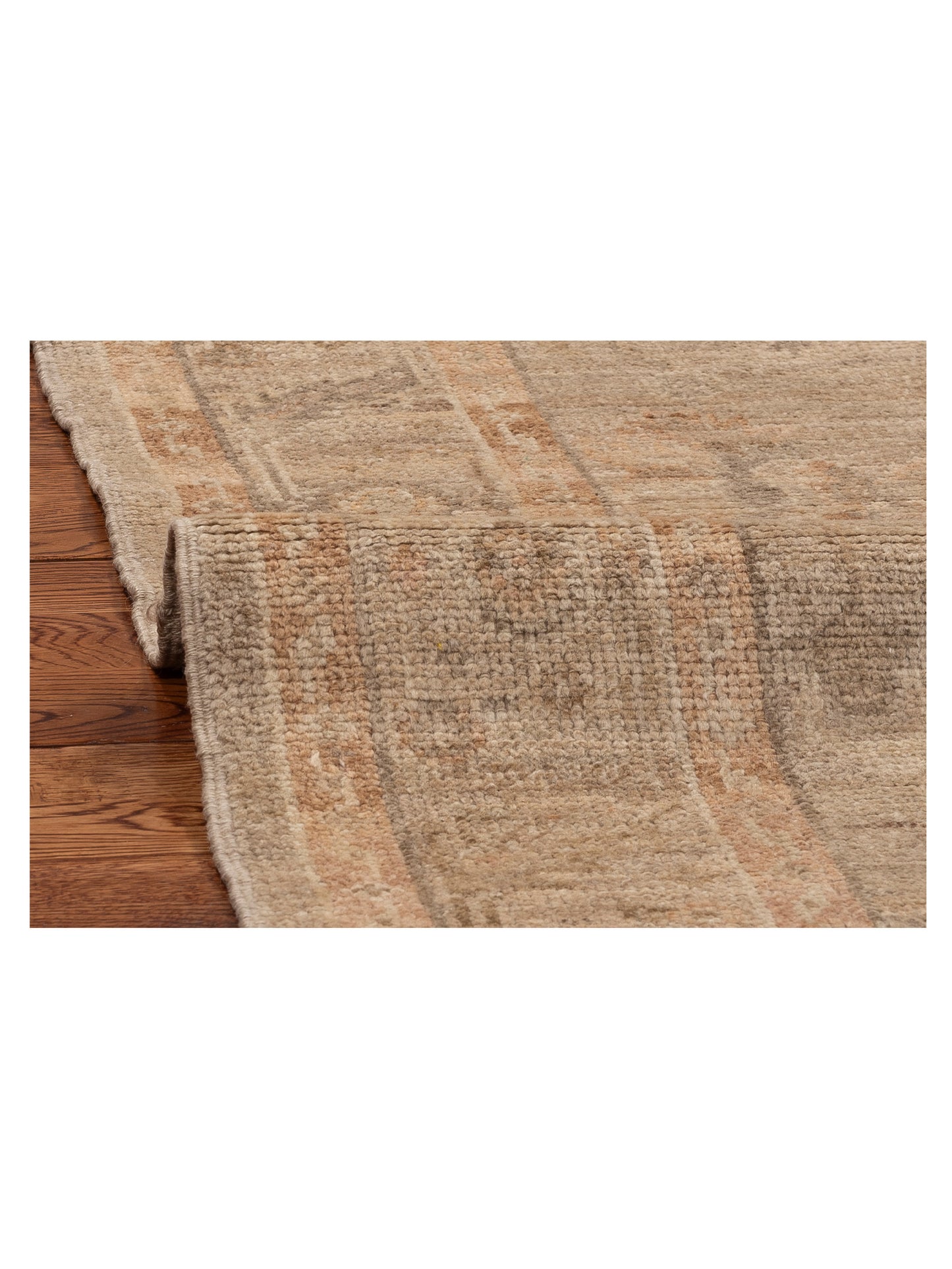 Angora Oushak 123894 Beige Silver 4x5.9 Hand Knotted Rug