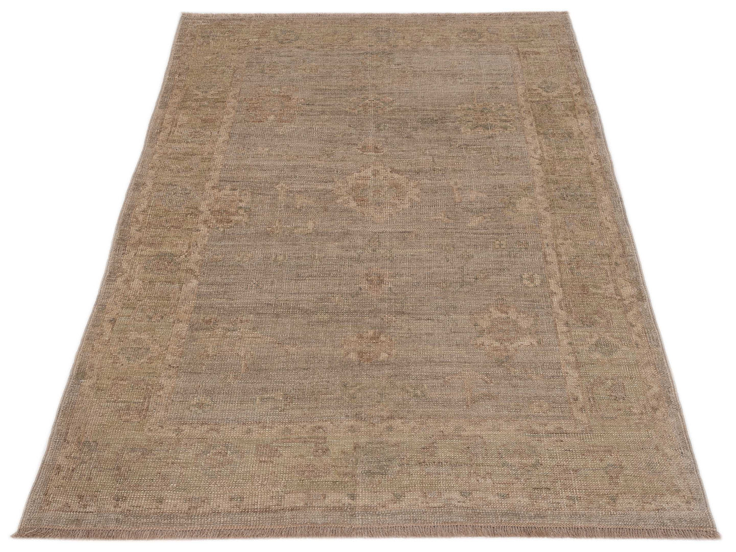 Angora Oushak 123906 Gray Gray 4x5.9 Hand Knotted Rug