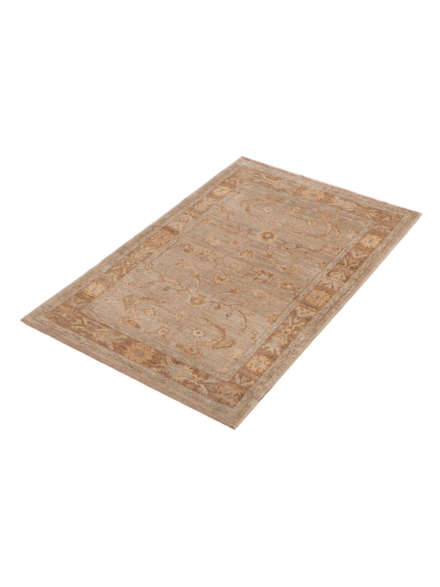 Angora Oushak 123921 Silver Brown 3.10x5.8 Hand Knotted Rug